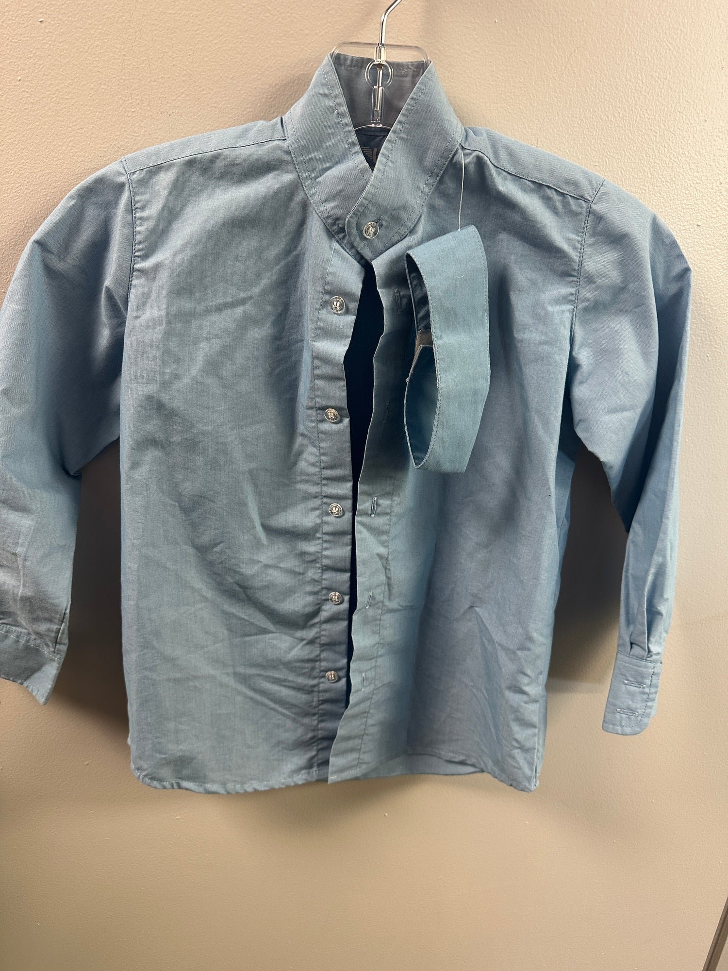 8 Youth Tuffrider Blue Show Shirt with matching collar