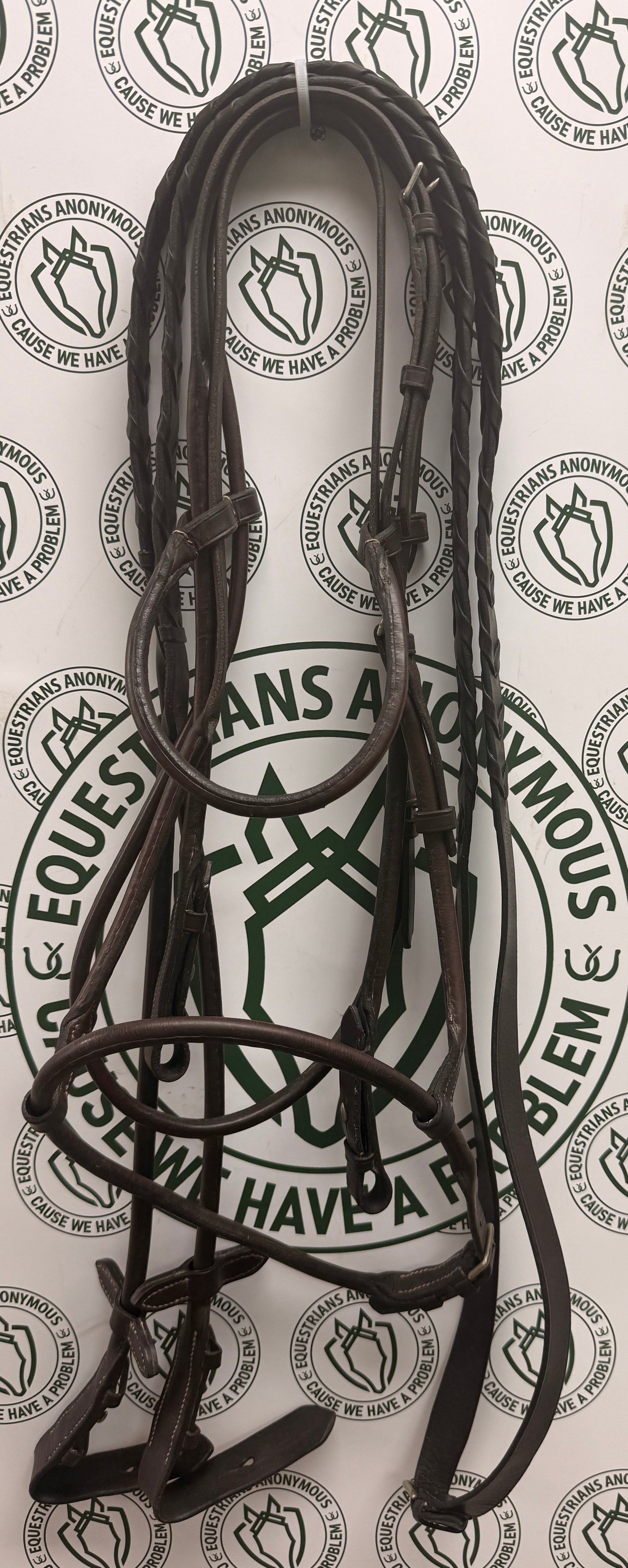 English Leather Bridle with Rolled leather and reins