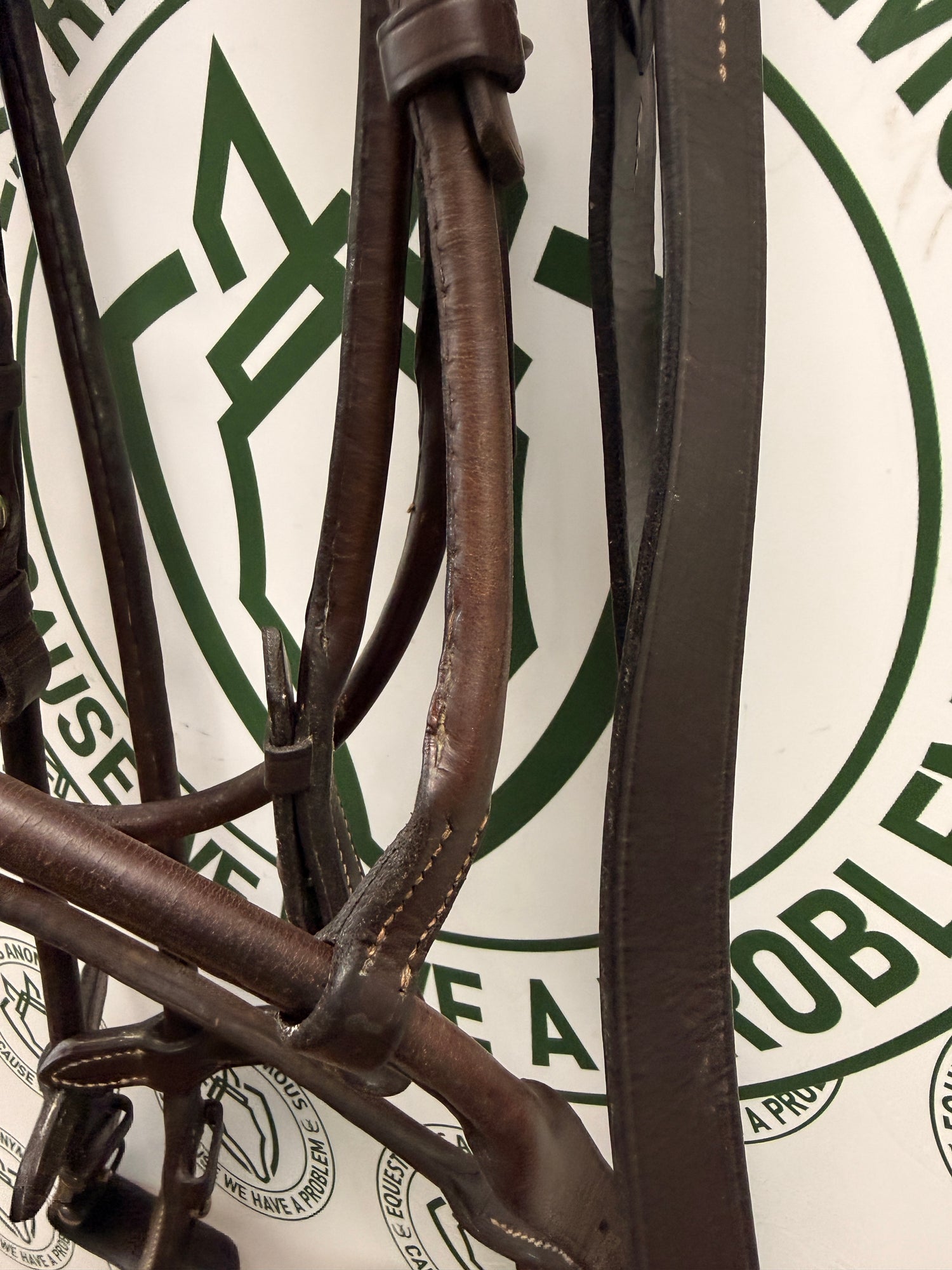 English Leather Bridle with Rolled leather and reins