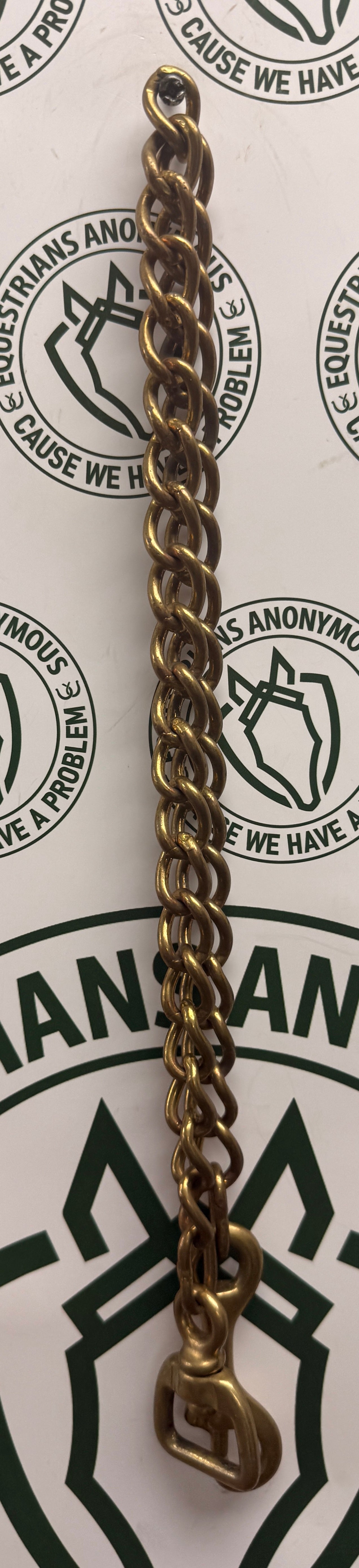 25" brass plated chain and snap for lead