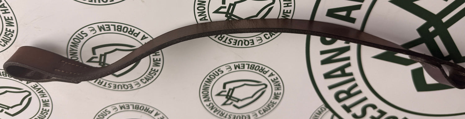 Flat Leather Brow Band Havana 15" x 1.2"
