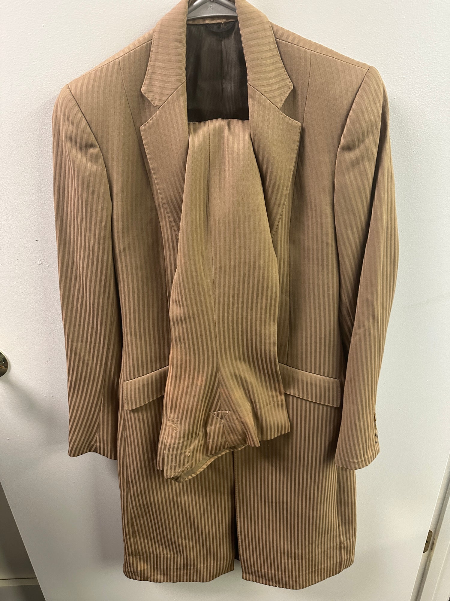 14+ Women's Saddleseat Suit with pants Brown Stripe
