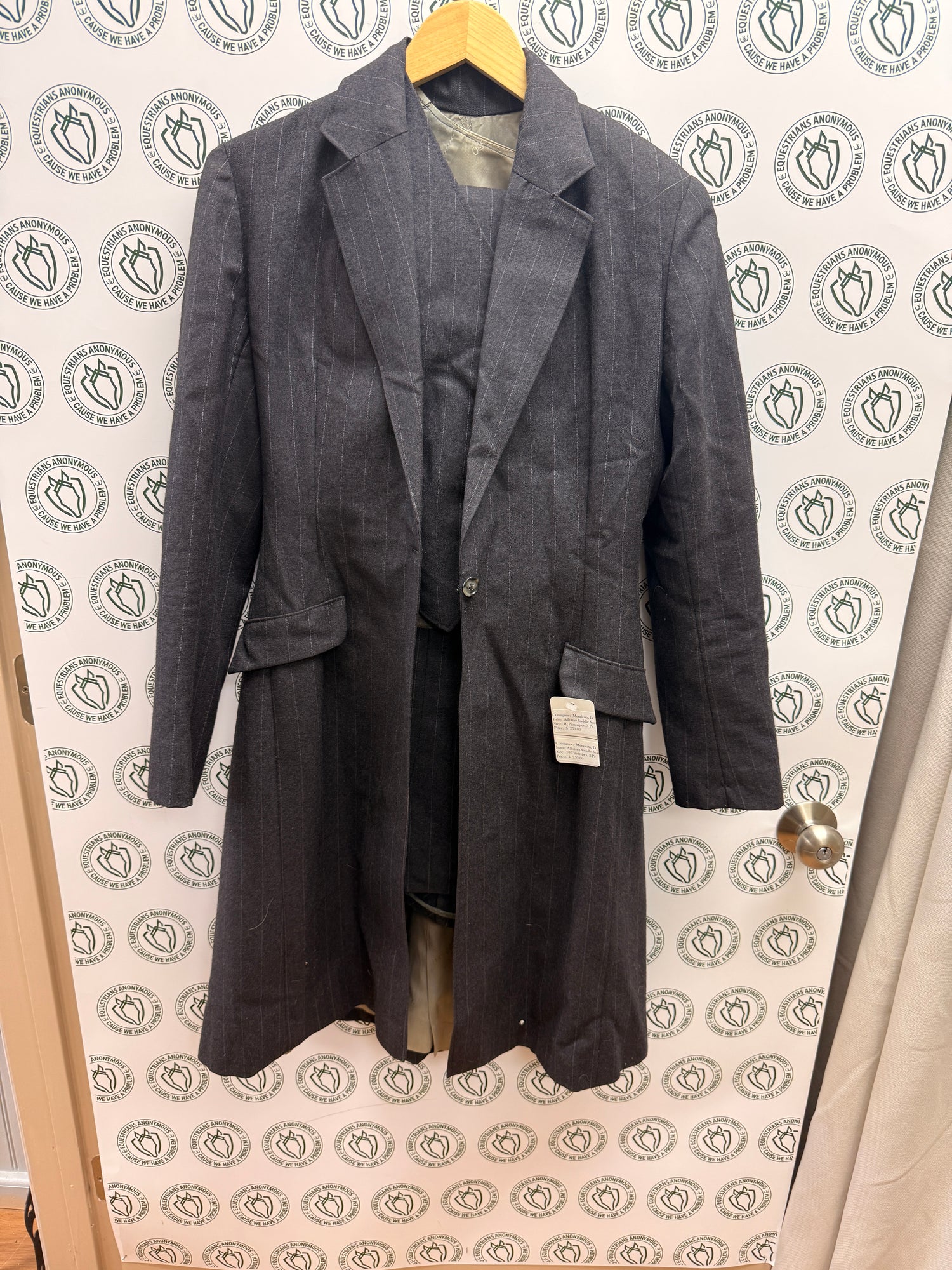 10 Alfonso Grey Pinstripe Saddle Seat Suit 3pcs