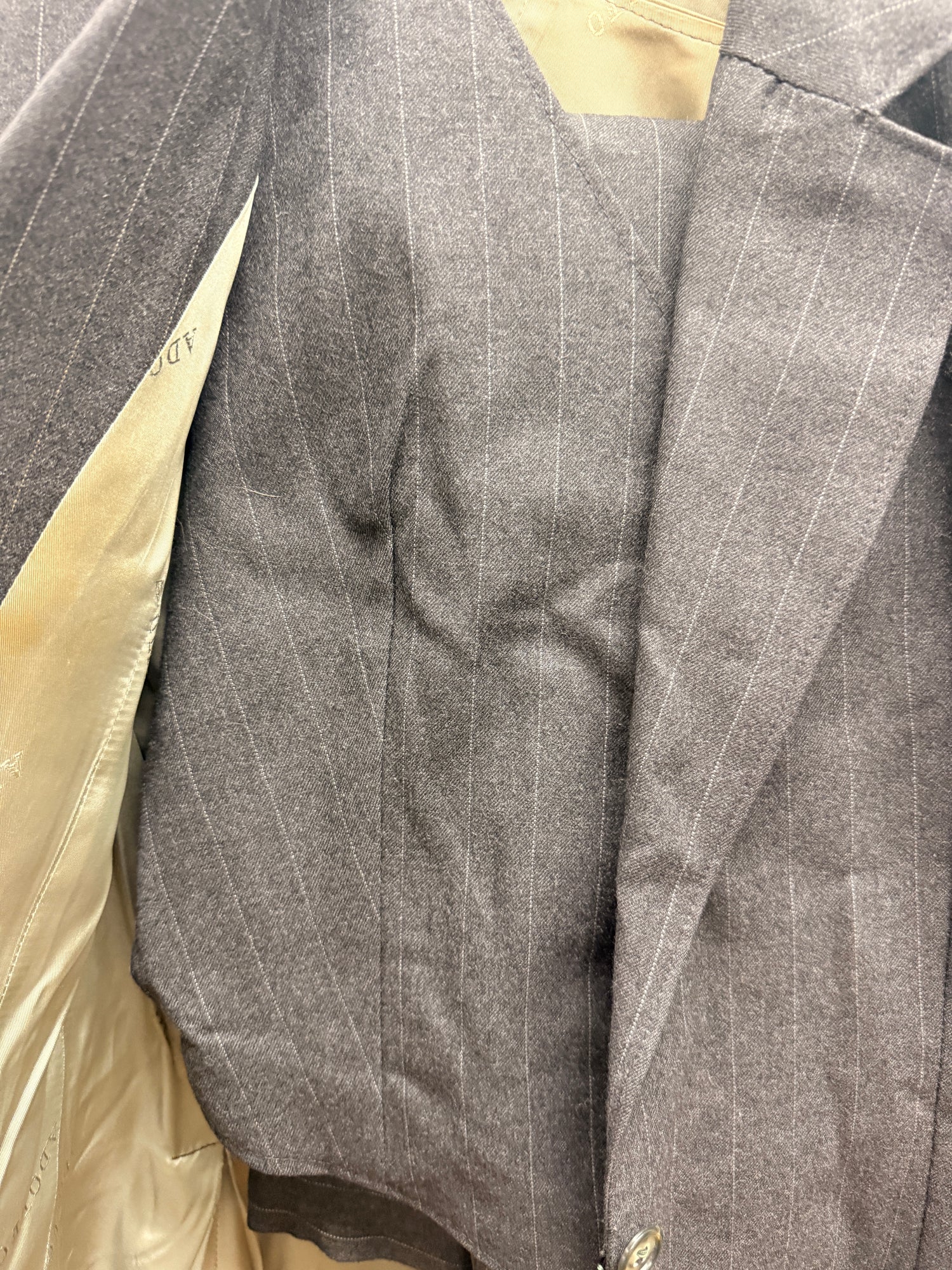 10 Alfonso Grey Pinstripe Saddle Seat Suit 3pcs
