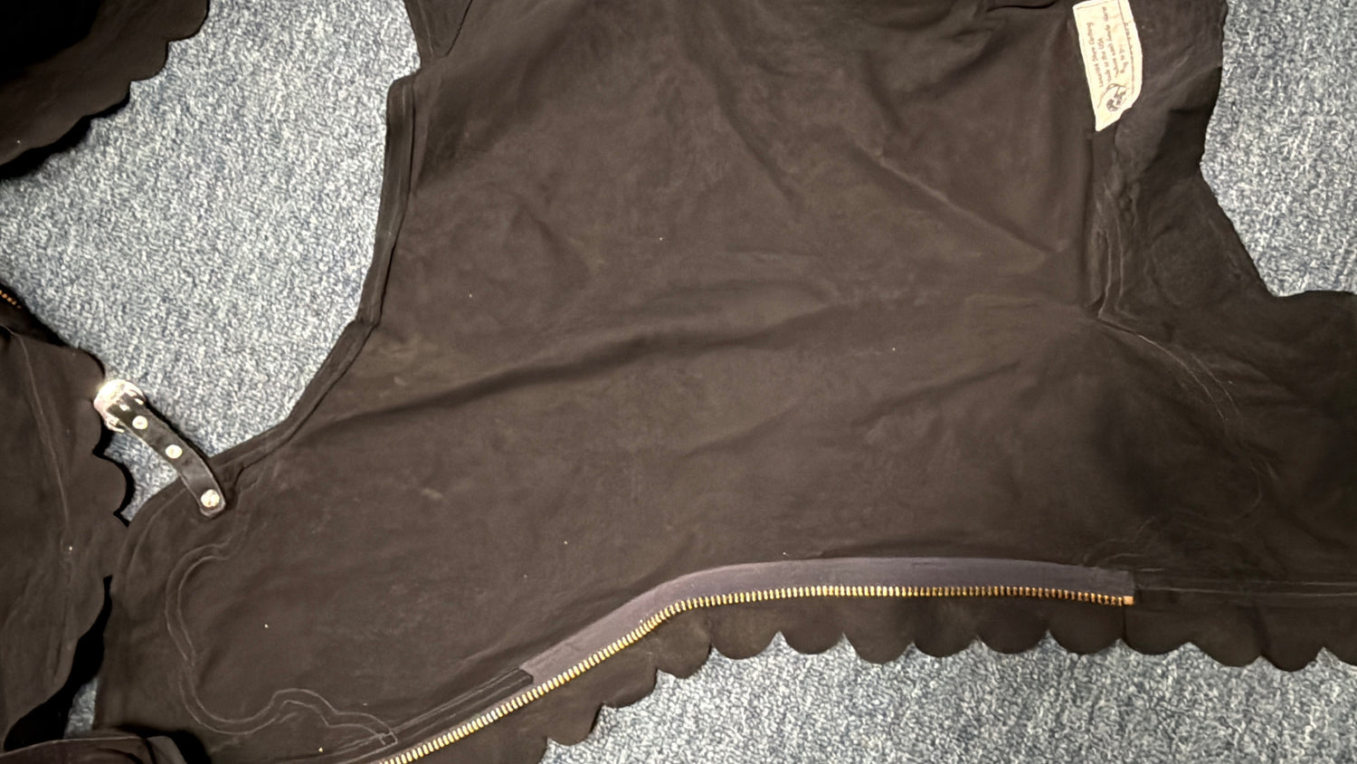 26-31" Lightweight Suede Chaps Black Scallop edge