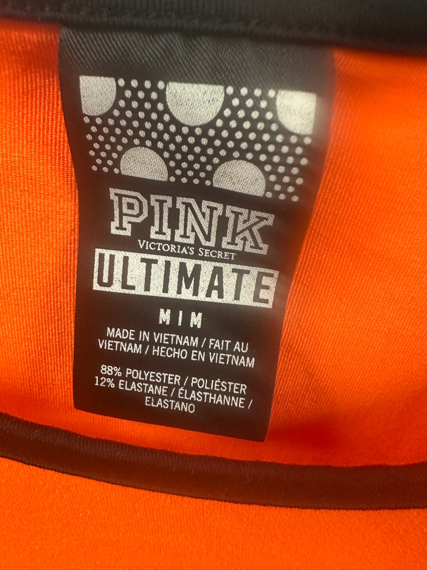 Med women's Pink by Victoria's Secret LS Orange with Lab on left chest