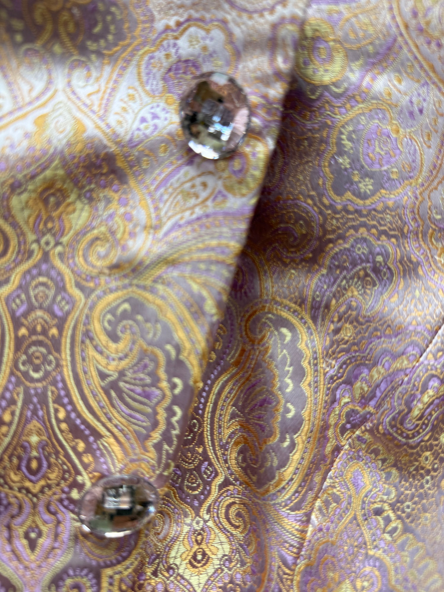 size 4 Pink purple paisley w fancy buttons Western show top