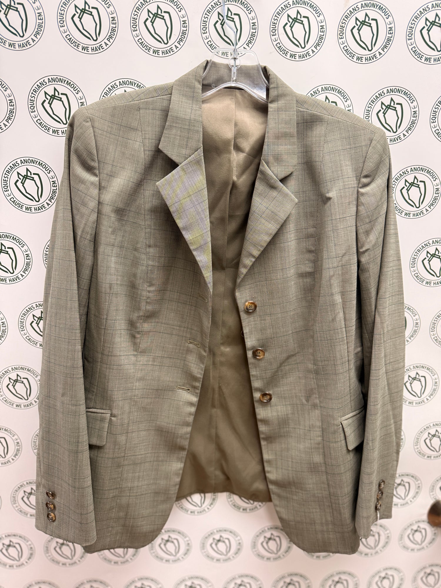 14 Tailored Sportsman Taupe stripe Show Coat