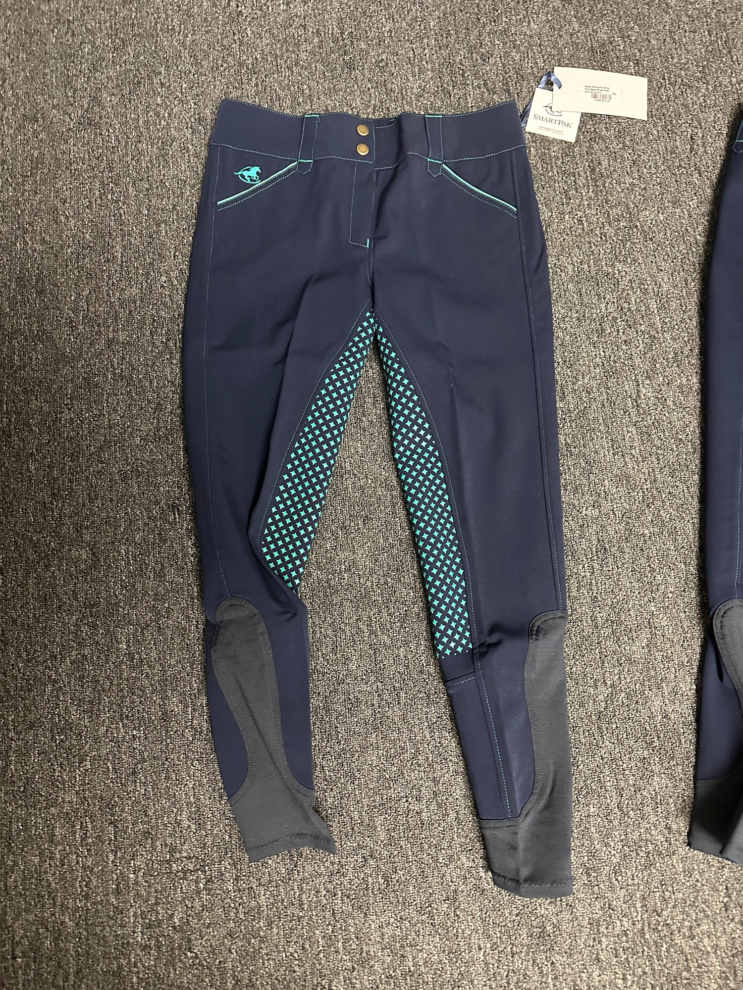 Women's Piper Breeches Navy with Emerald Silicone Full Seat