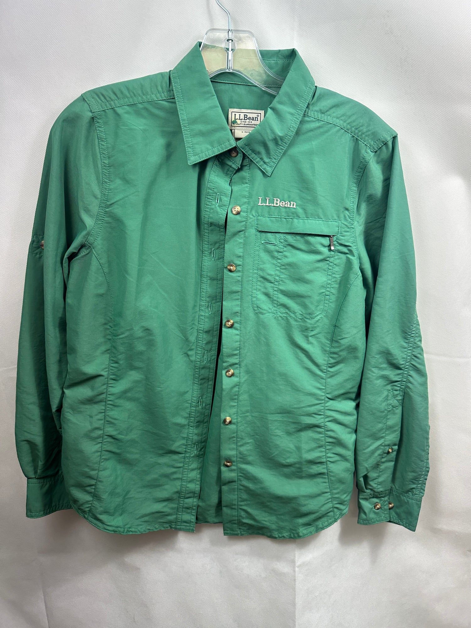 S Reg Women's  LL Bean Green Long Sleeve