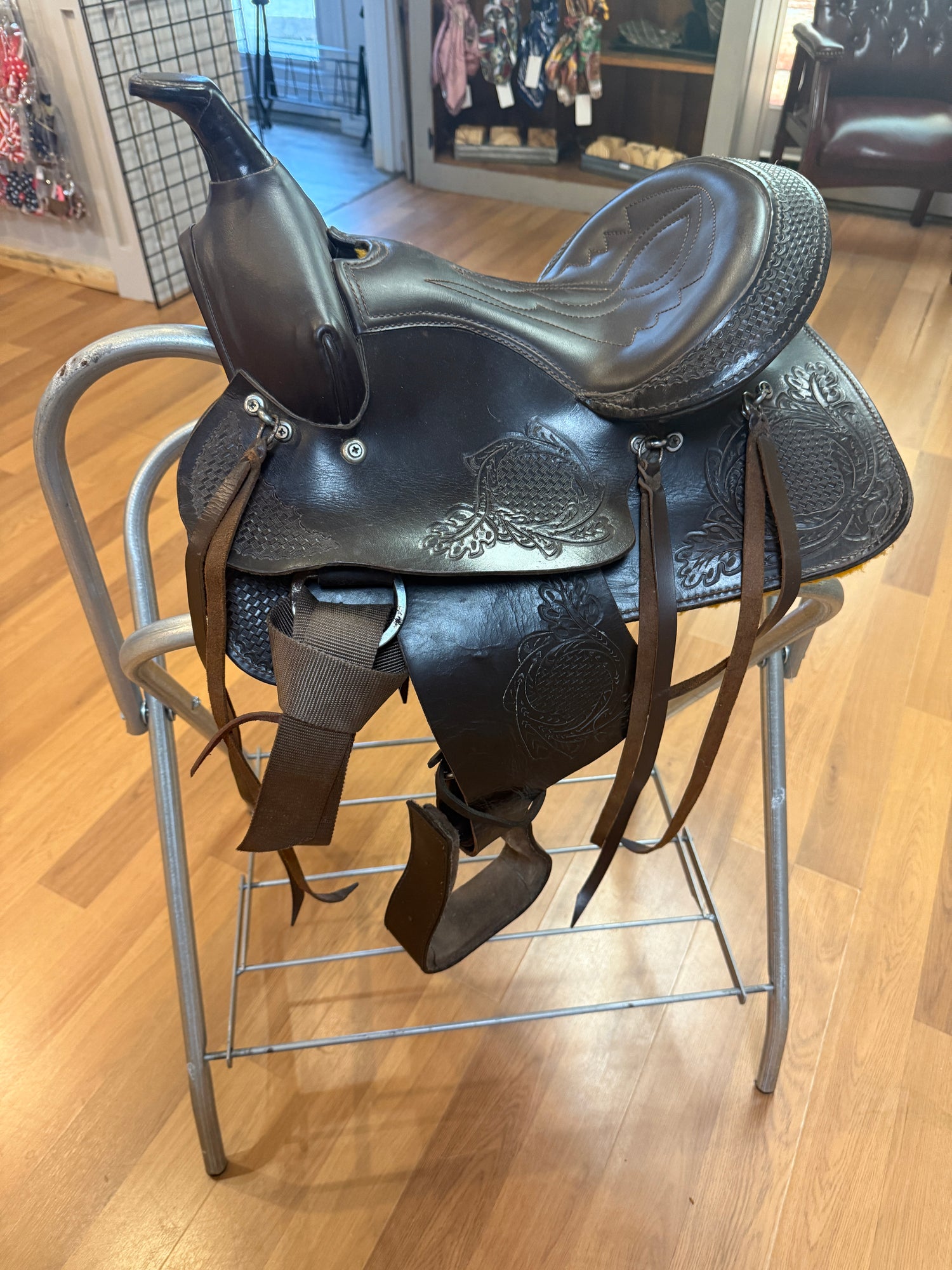Saddle - Western 12" Youth Saddle Brown Leather