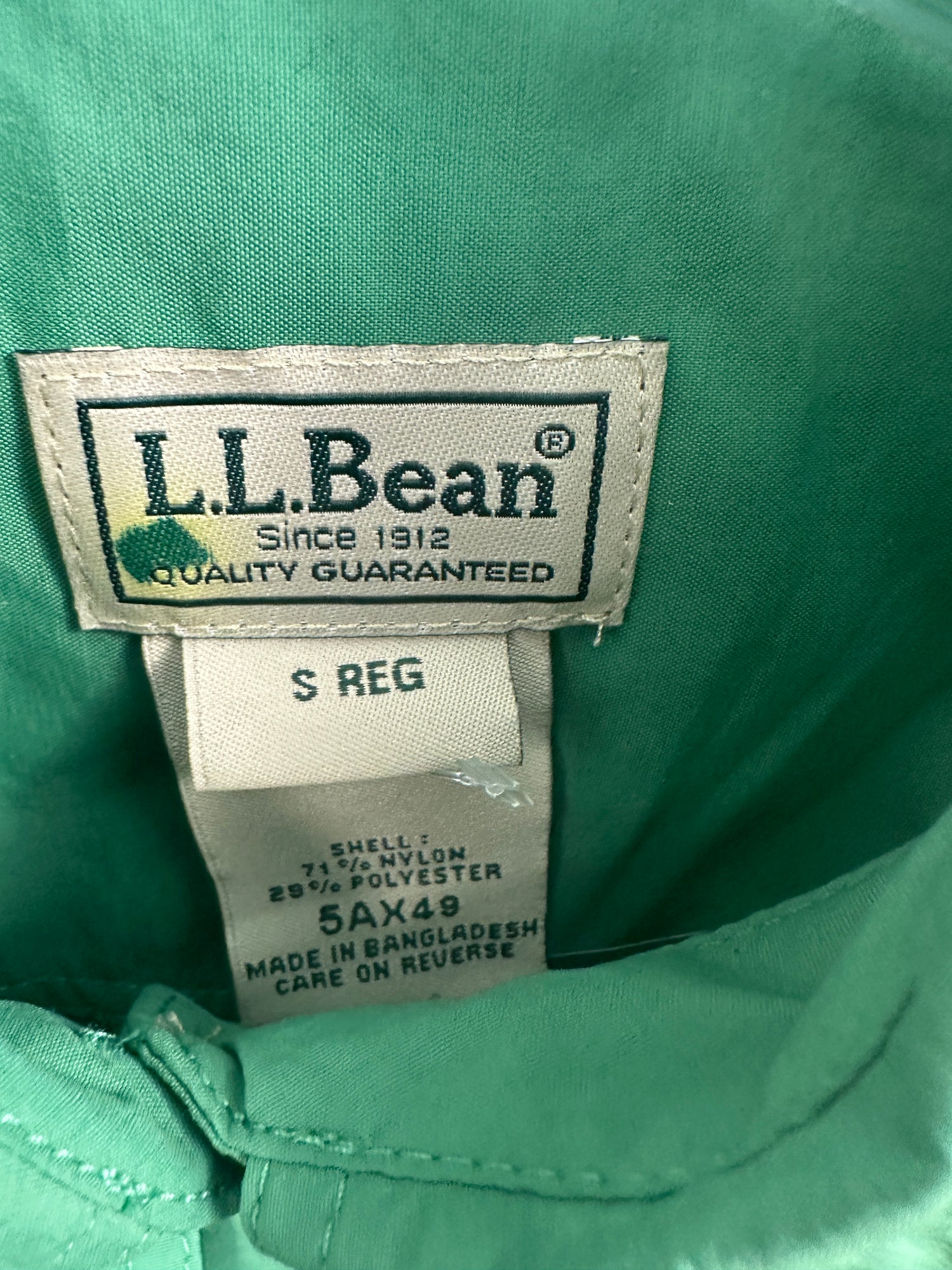 S Reg Women's  LL Bean Green Long Sleeve