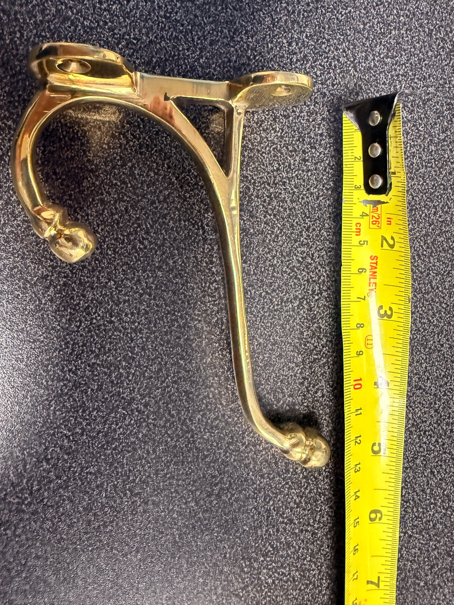 5" Brass Hook for coats or tack room