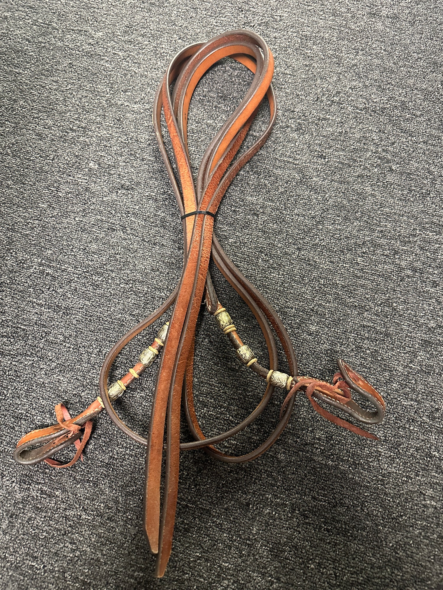 Western Reins with Silver beads