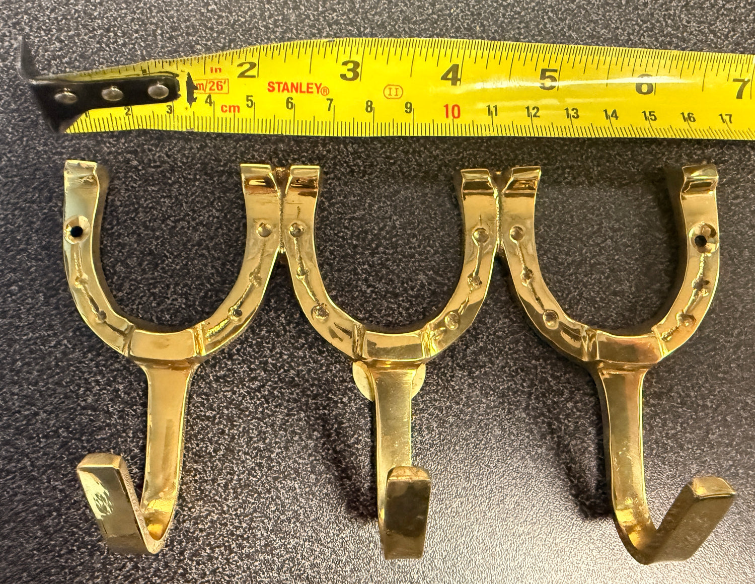 Brass three horseshoe Hook