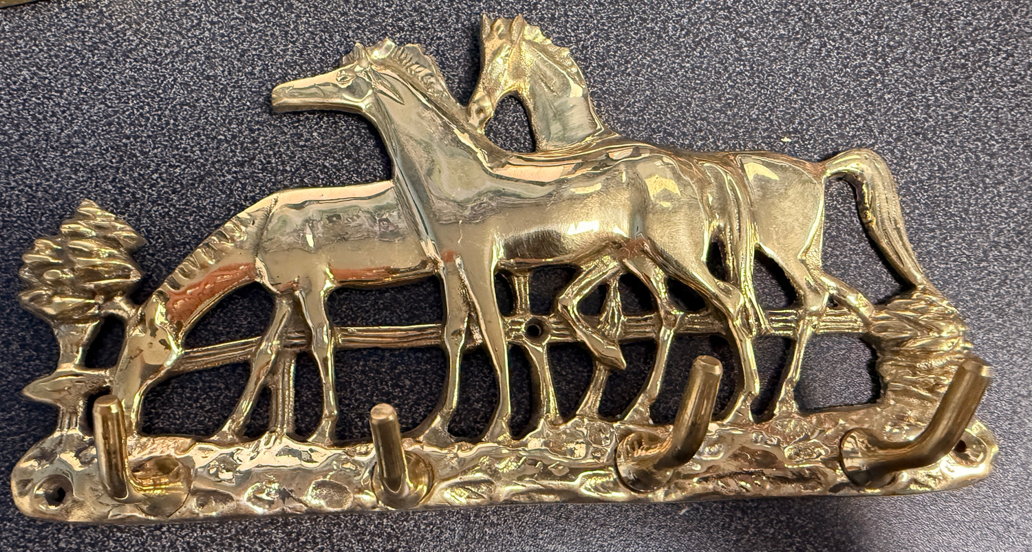 3 horse 4 hook brass hanger