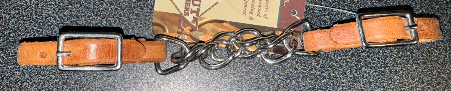 Western Leather Cub Strap with Silver Chain