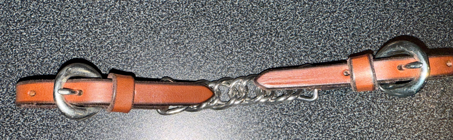 Western Leather Cub Strap with Silver Chain