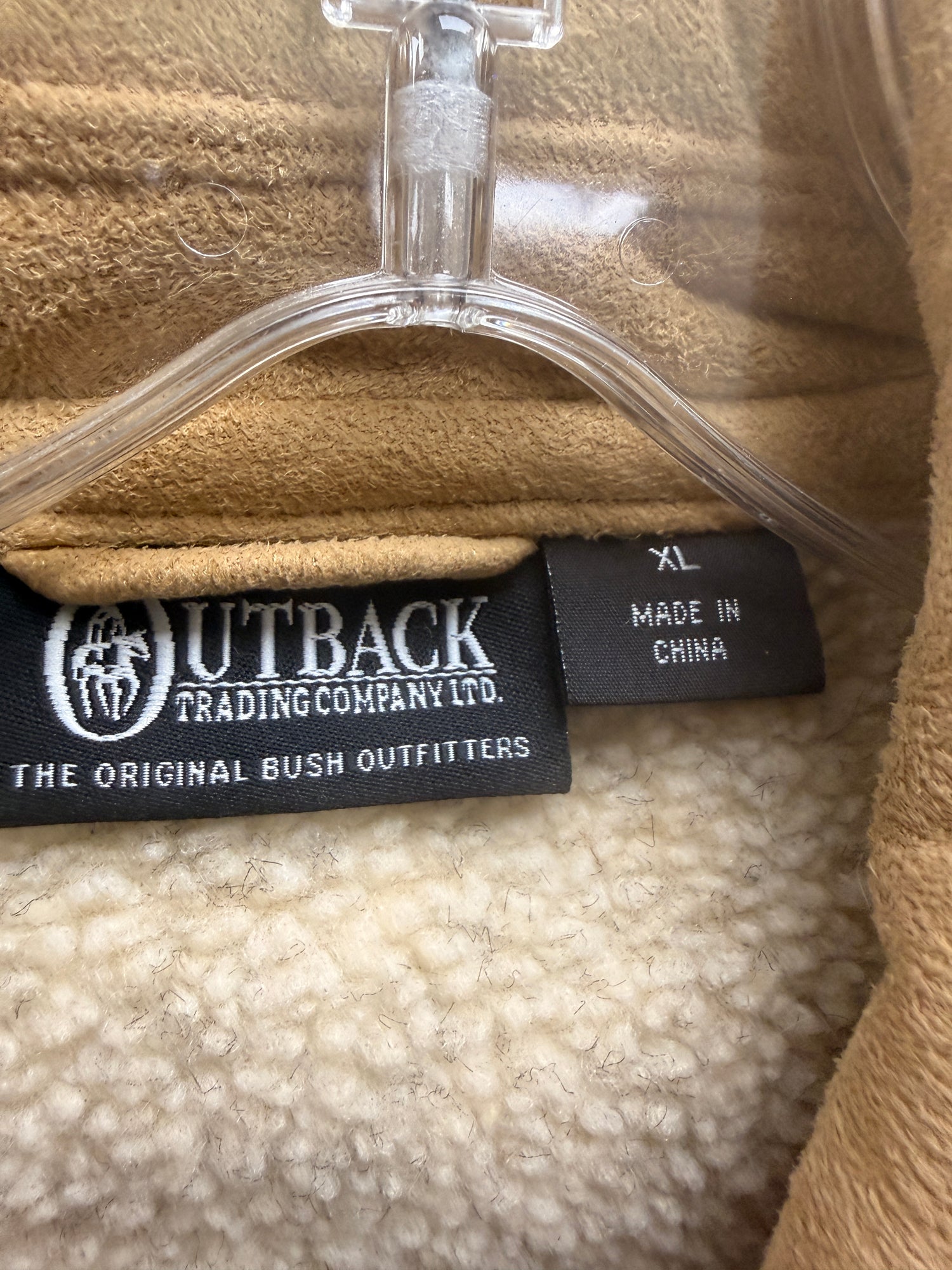 XL Men's Outback suede vest wool lining