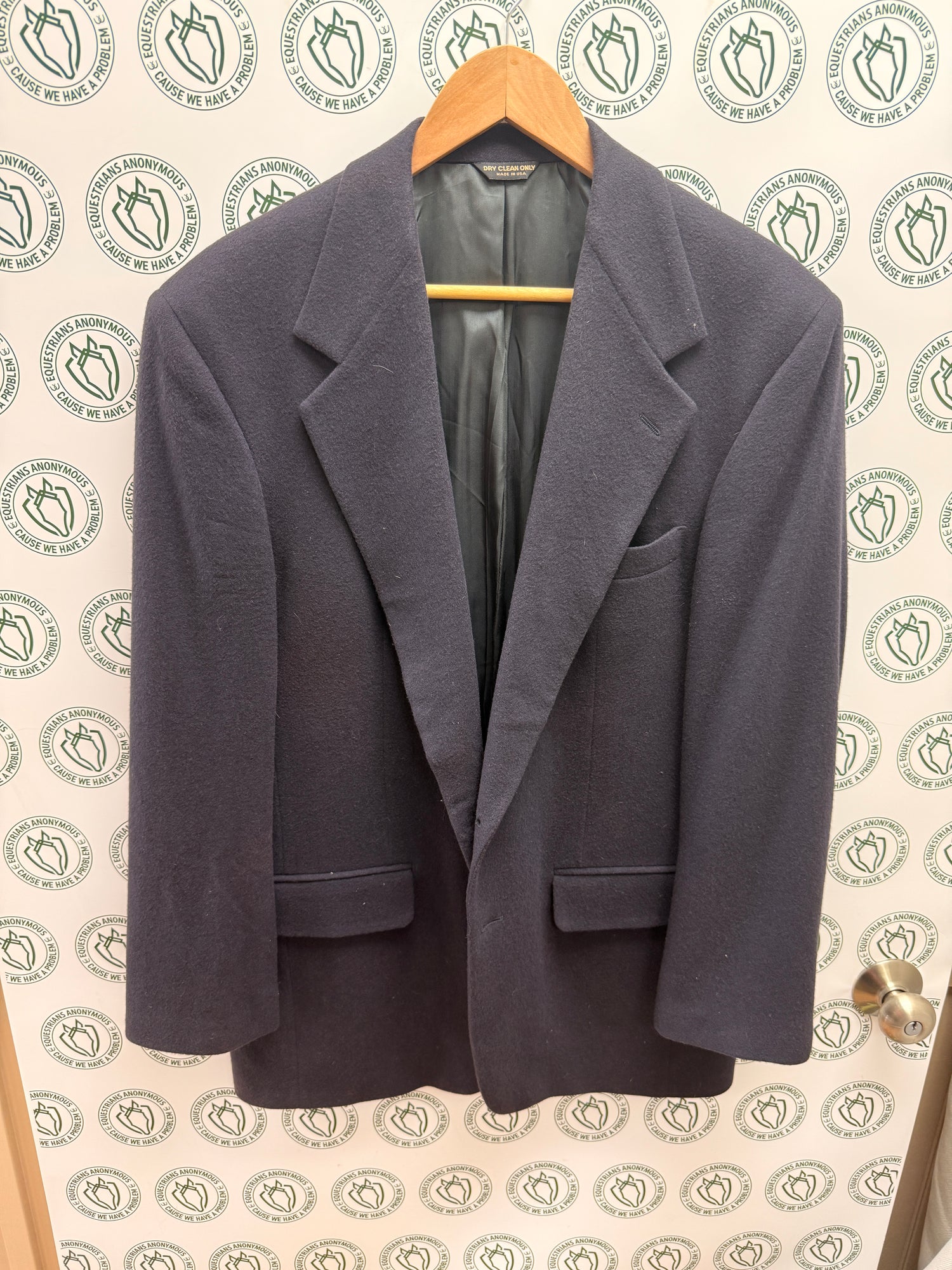40R Men's Dark navy Hunt coat Cashmere