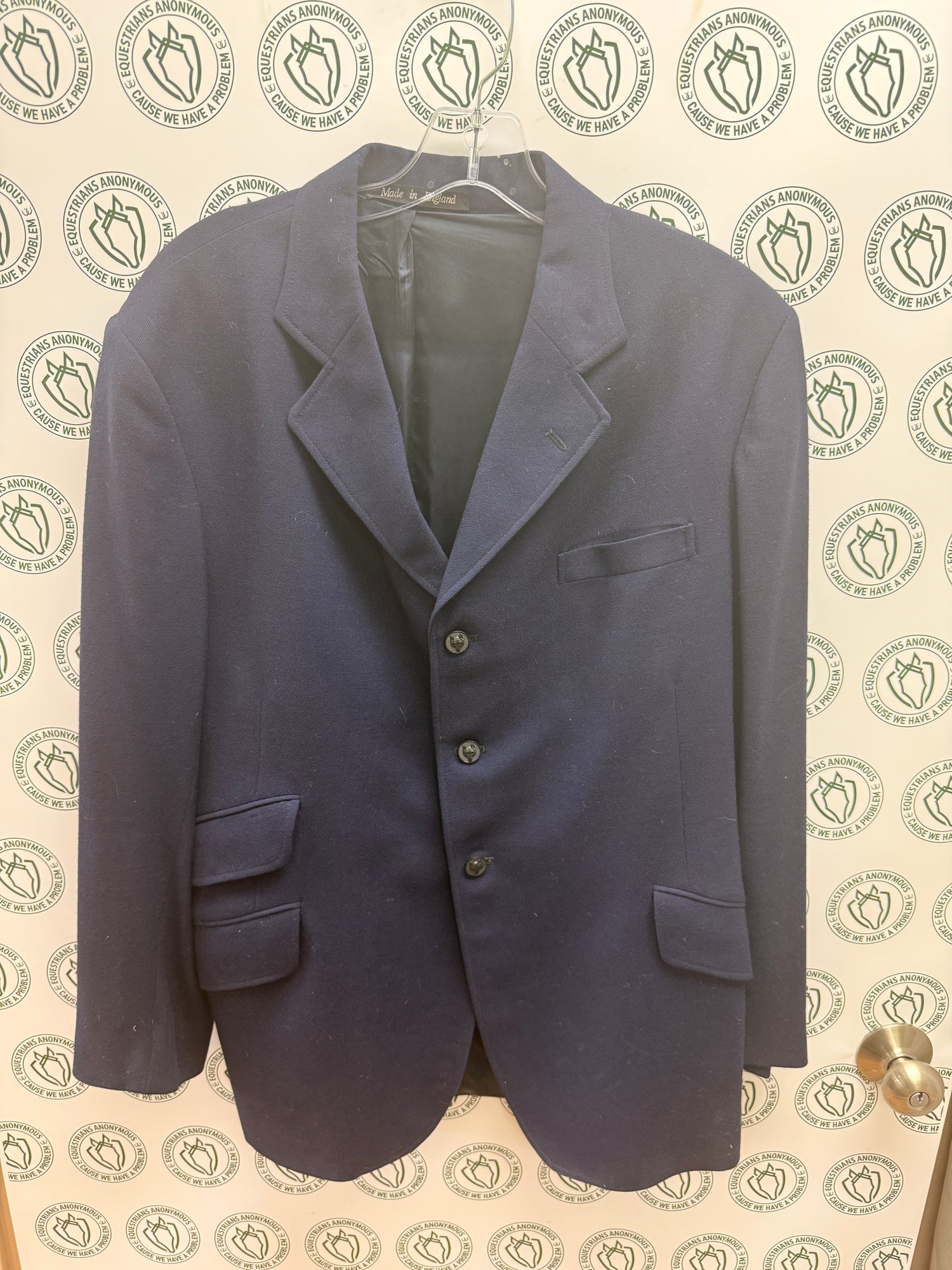 42 Men's Navy Hunt Coat with Fox Head Buttons