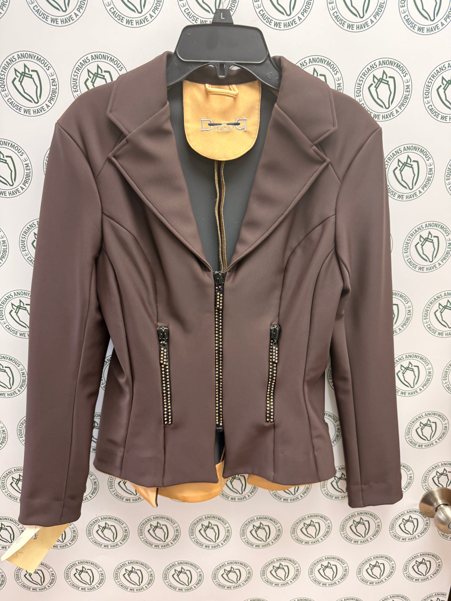 38 ( 7 or 8) Women's Deserata Brown and gold Show coat with Bling