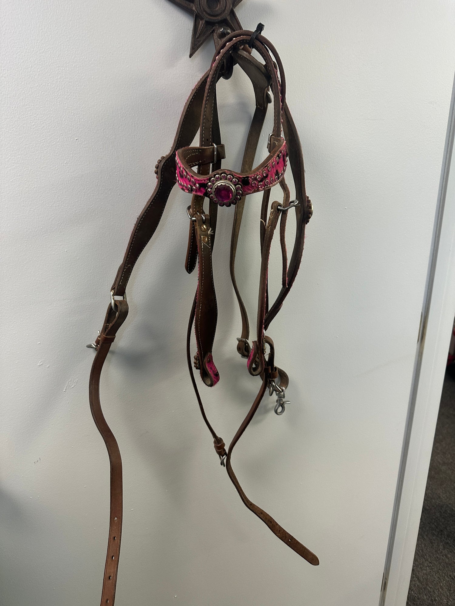 Pink & Bling Western Headstall with breastplate