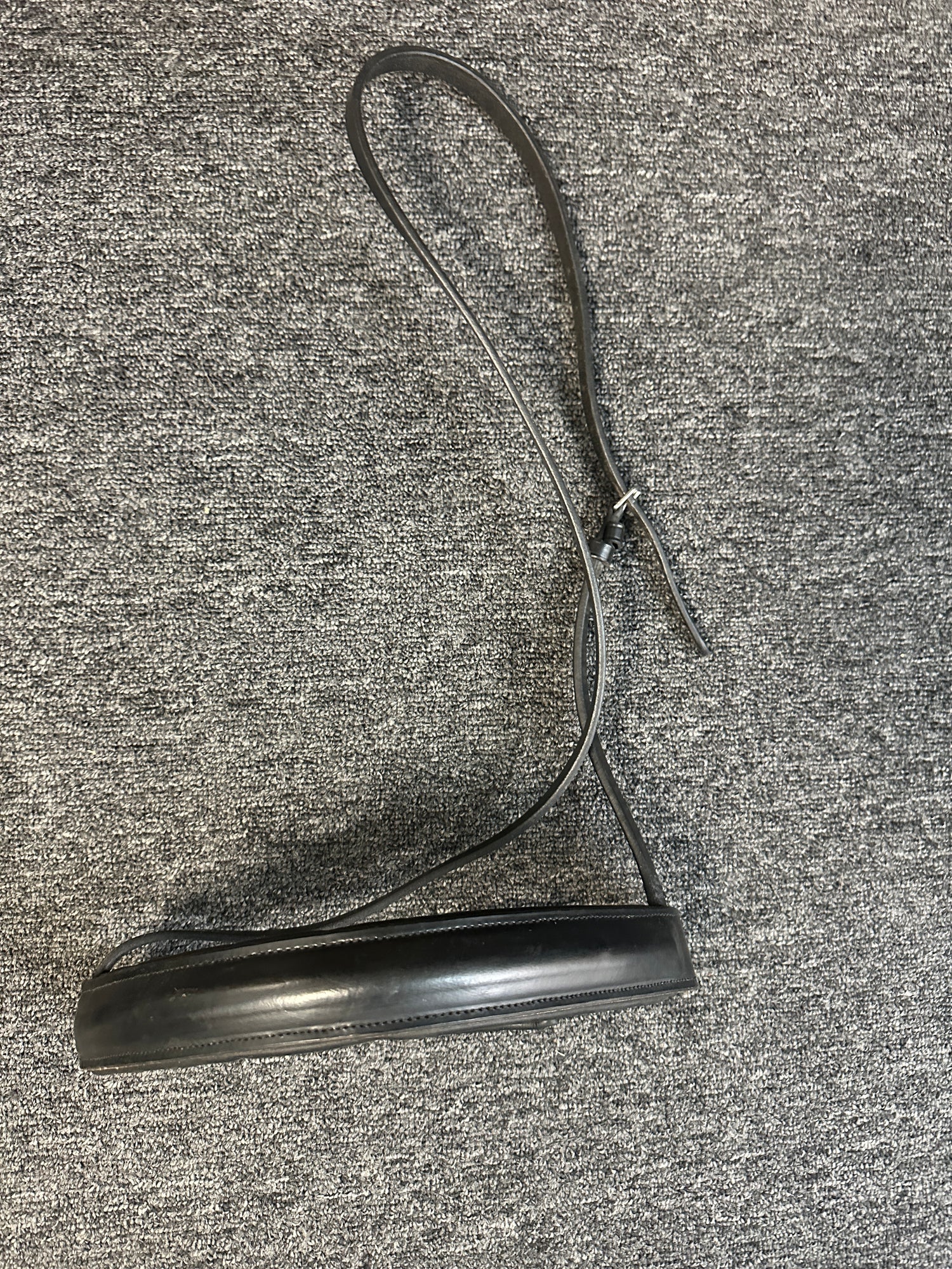 Noseband padded black leather horse size