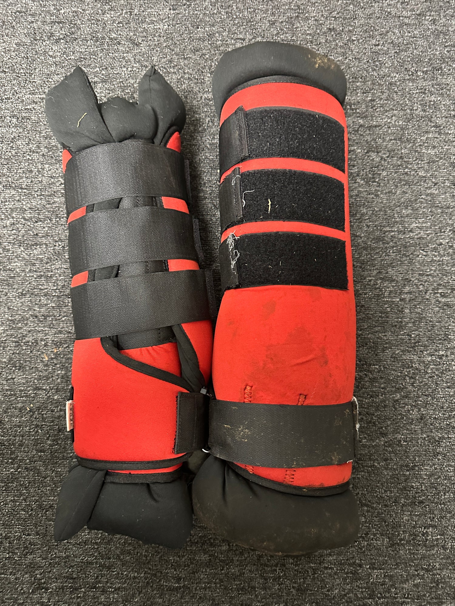 Red Medium Shipping Boots Front and Backs