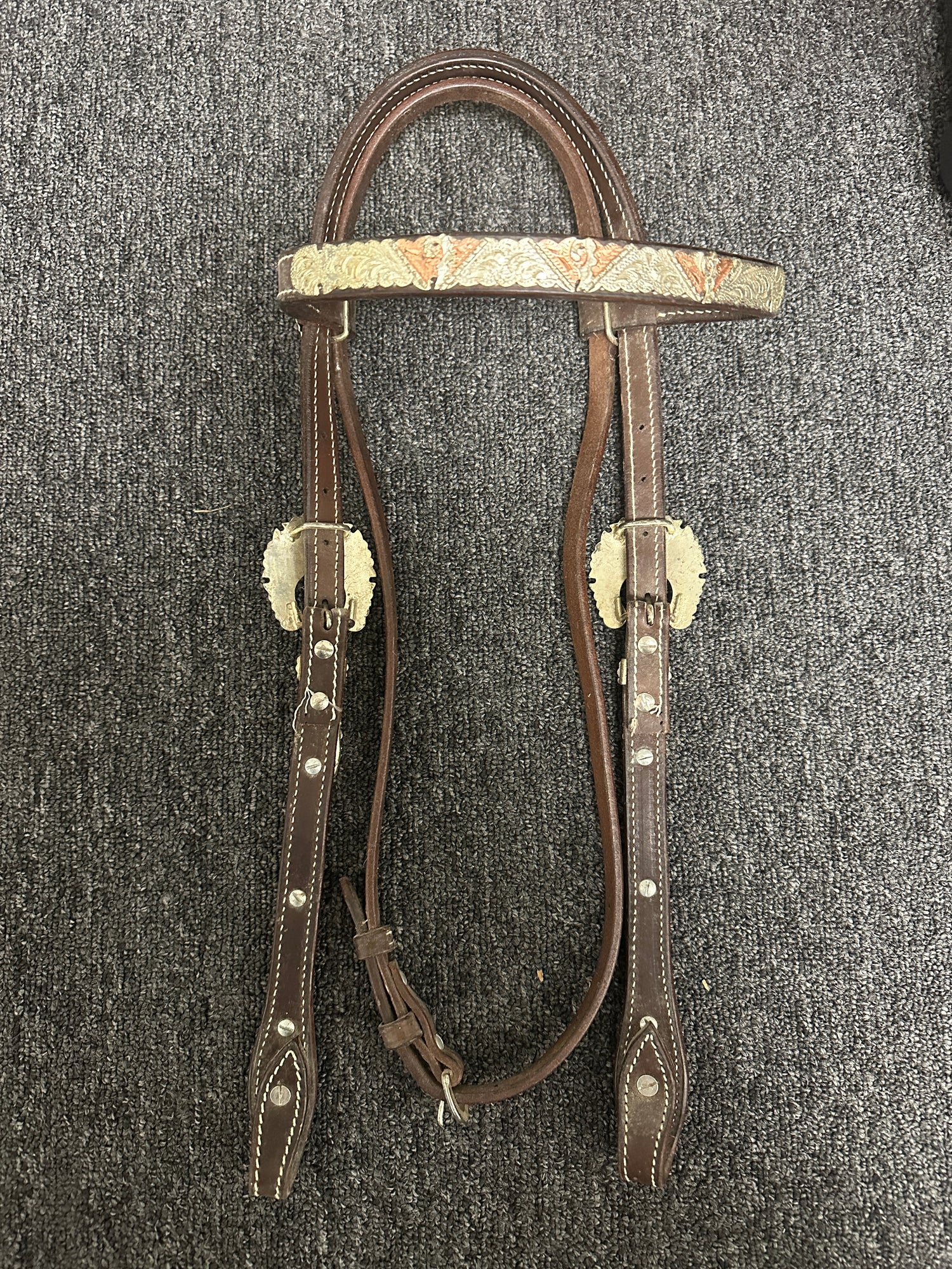 Western Headstall with silver