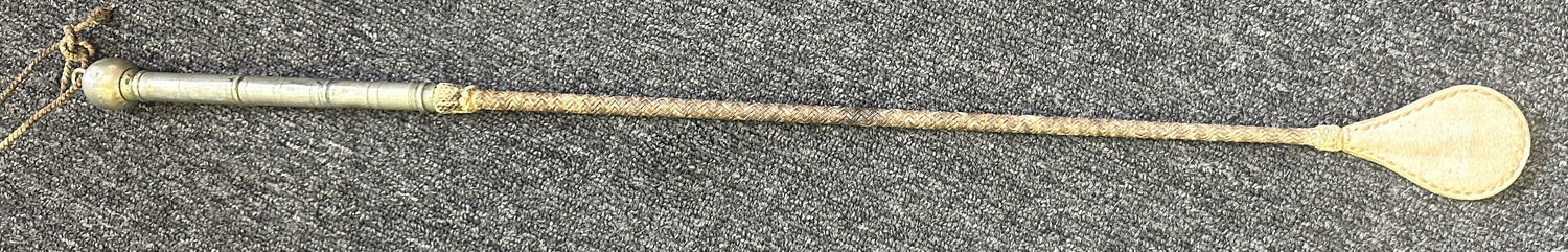 Antique Silver Capped Riding crop white
