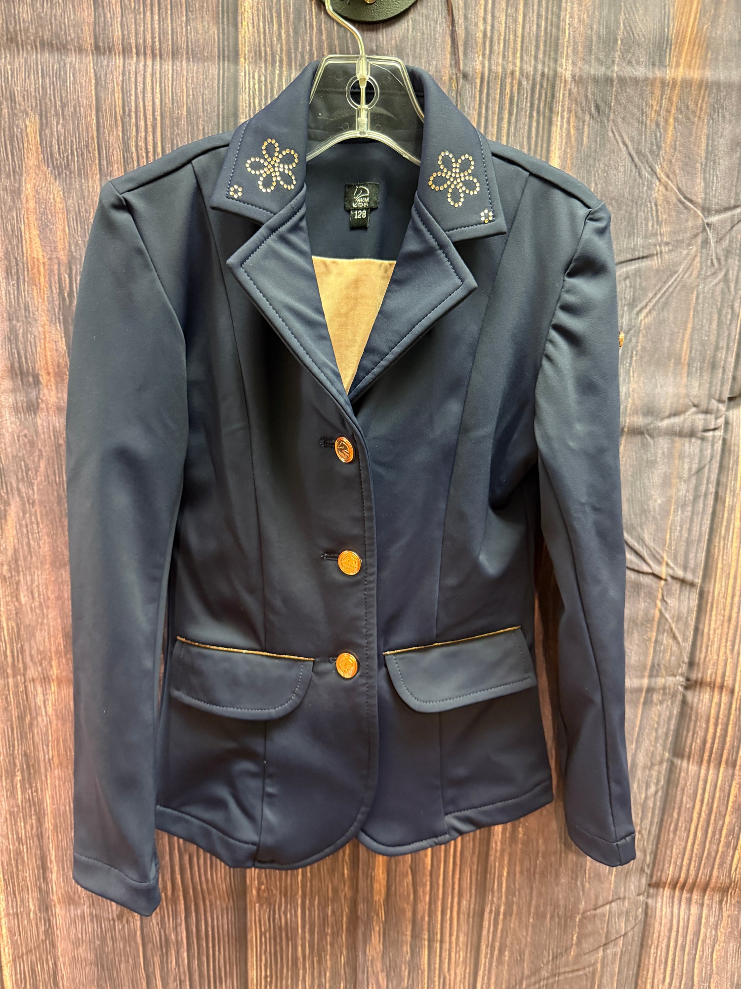 8 Children's show jacket by HKM Navy with Bling