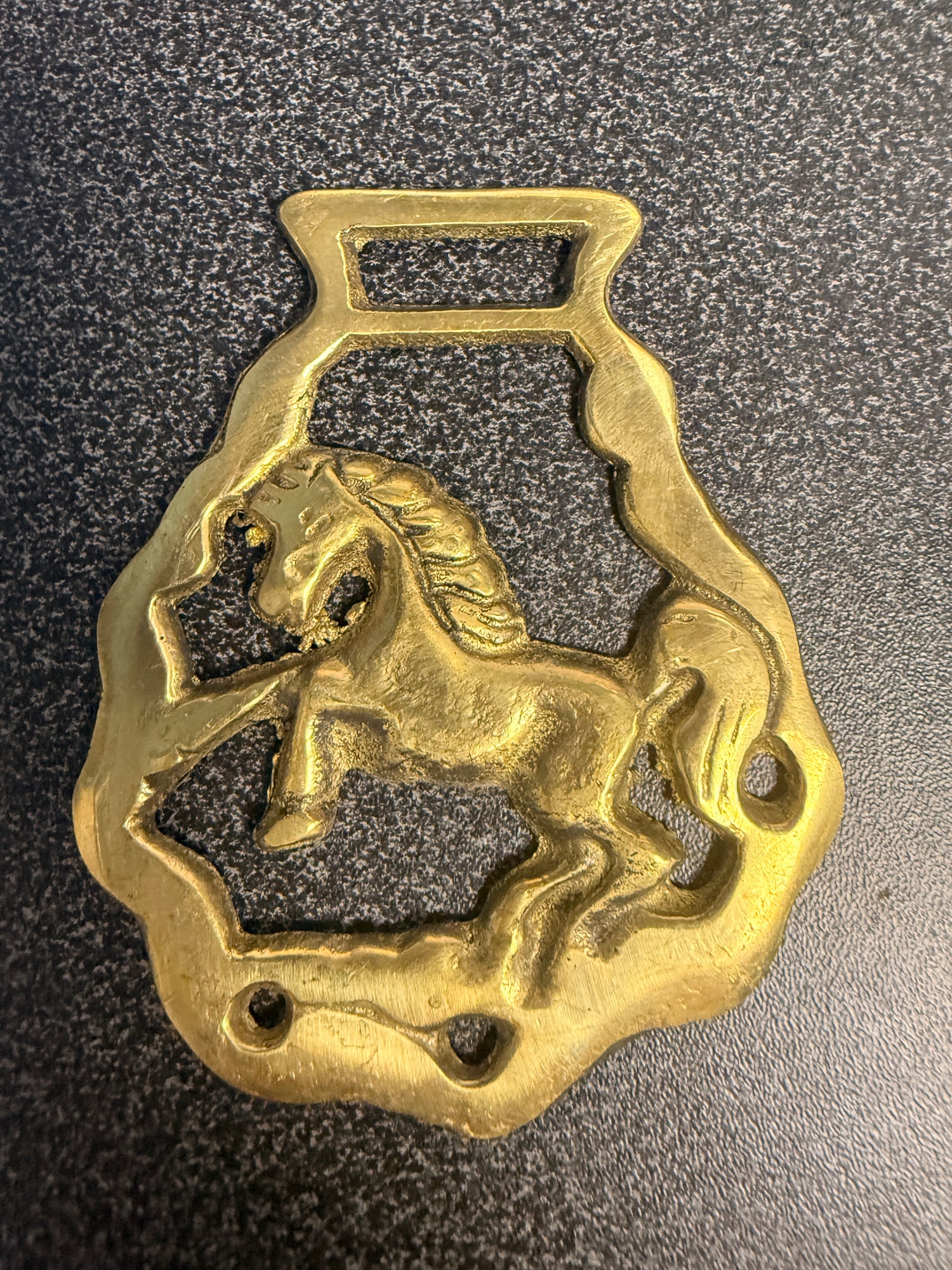 Antique Harness Brass of rearing pony medallions