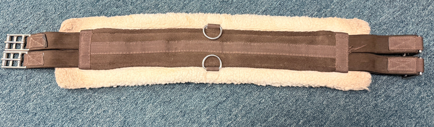 34" Fleece English style girth Brown Nylon