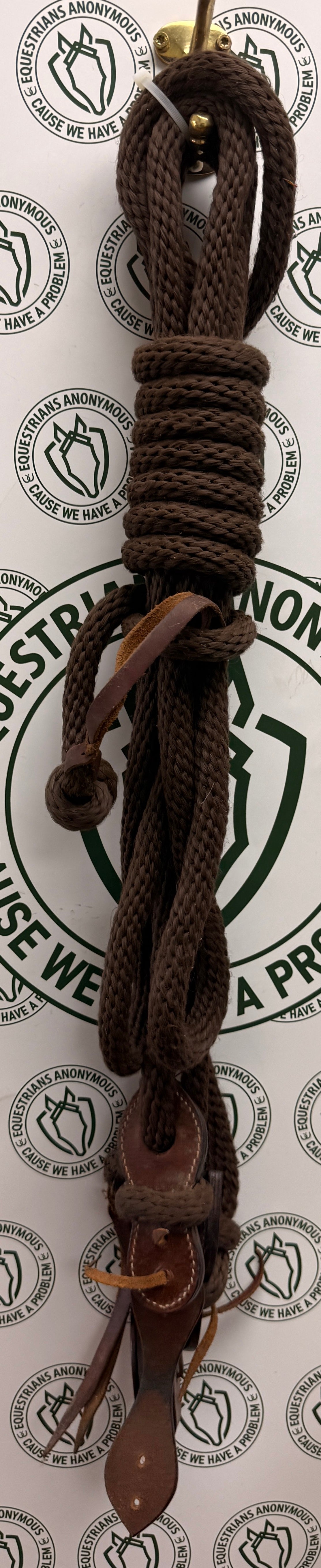 brown rope and leather headstall and reins...