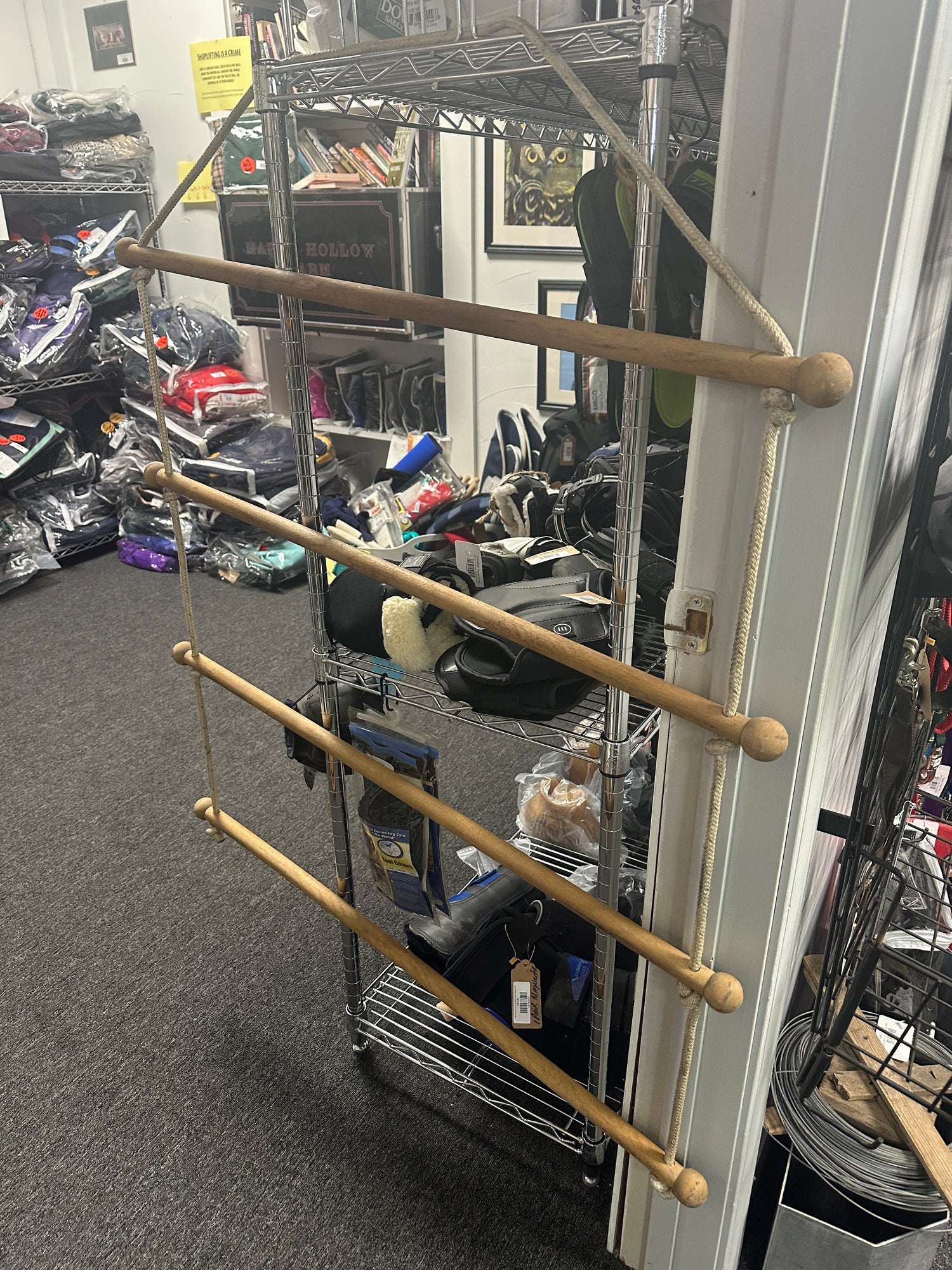 hanging saddle pad rack