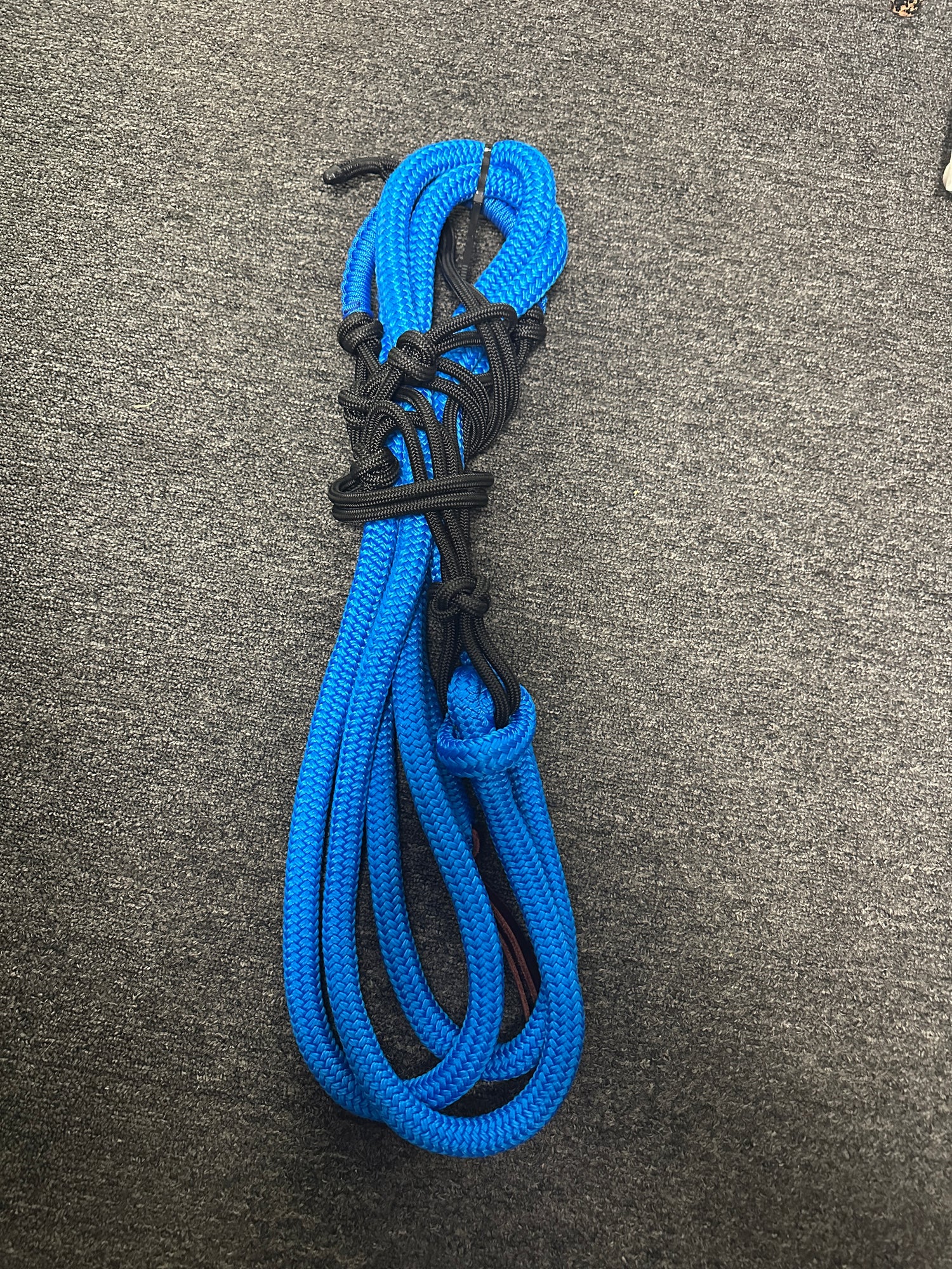 Julie Goodnight Rope halter w/ 15' lead black / blue