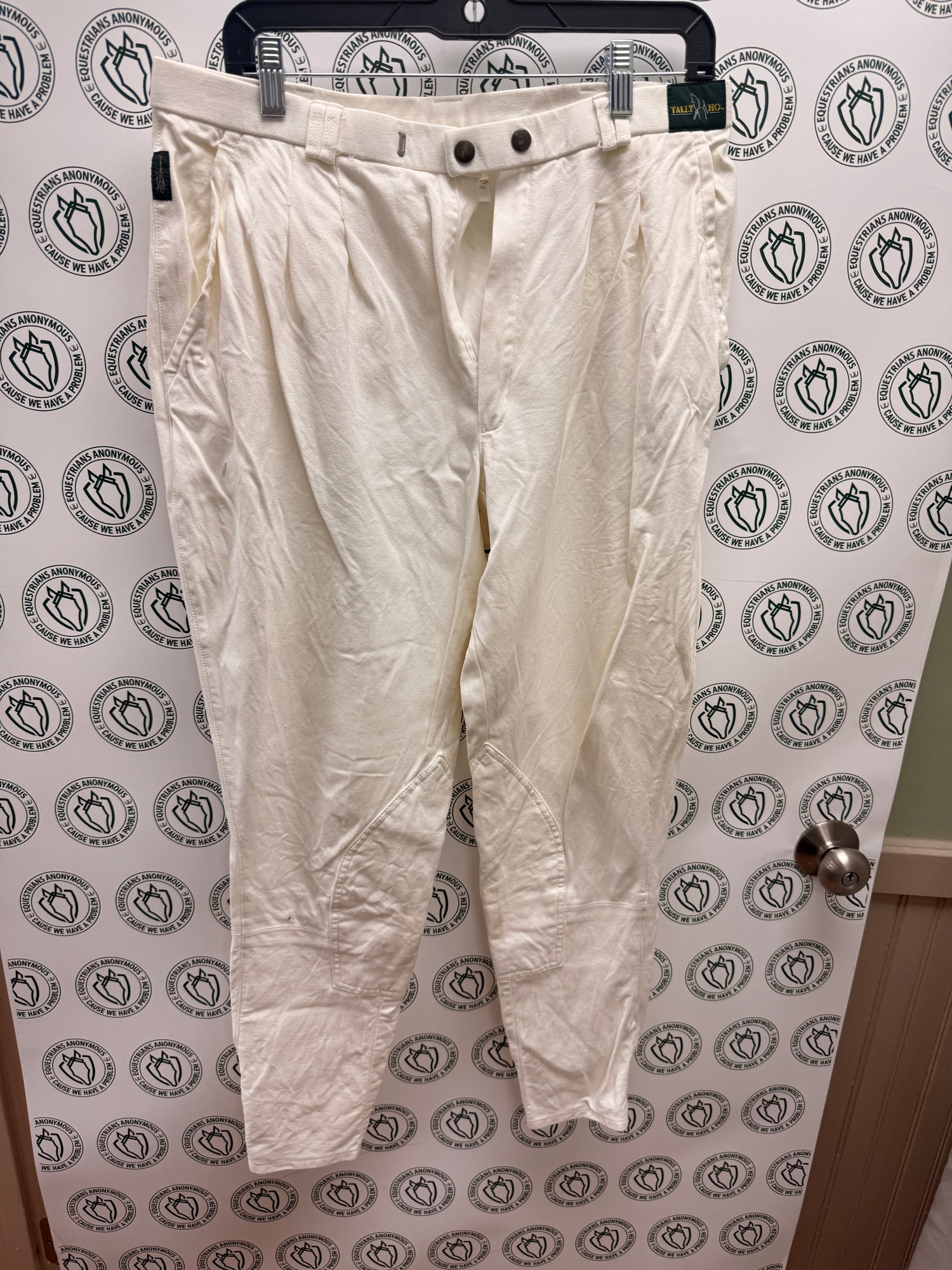 34L Men's White breech Knee patch by Tally Ho