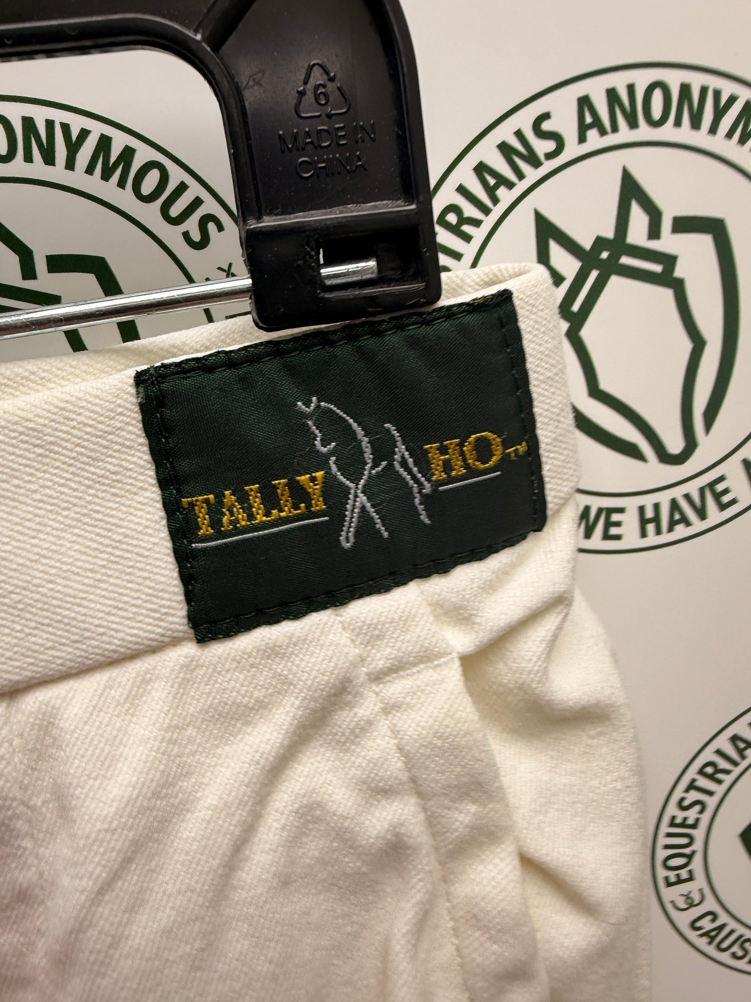 34L Men's White breech Knee patch by Tally Ho
