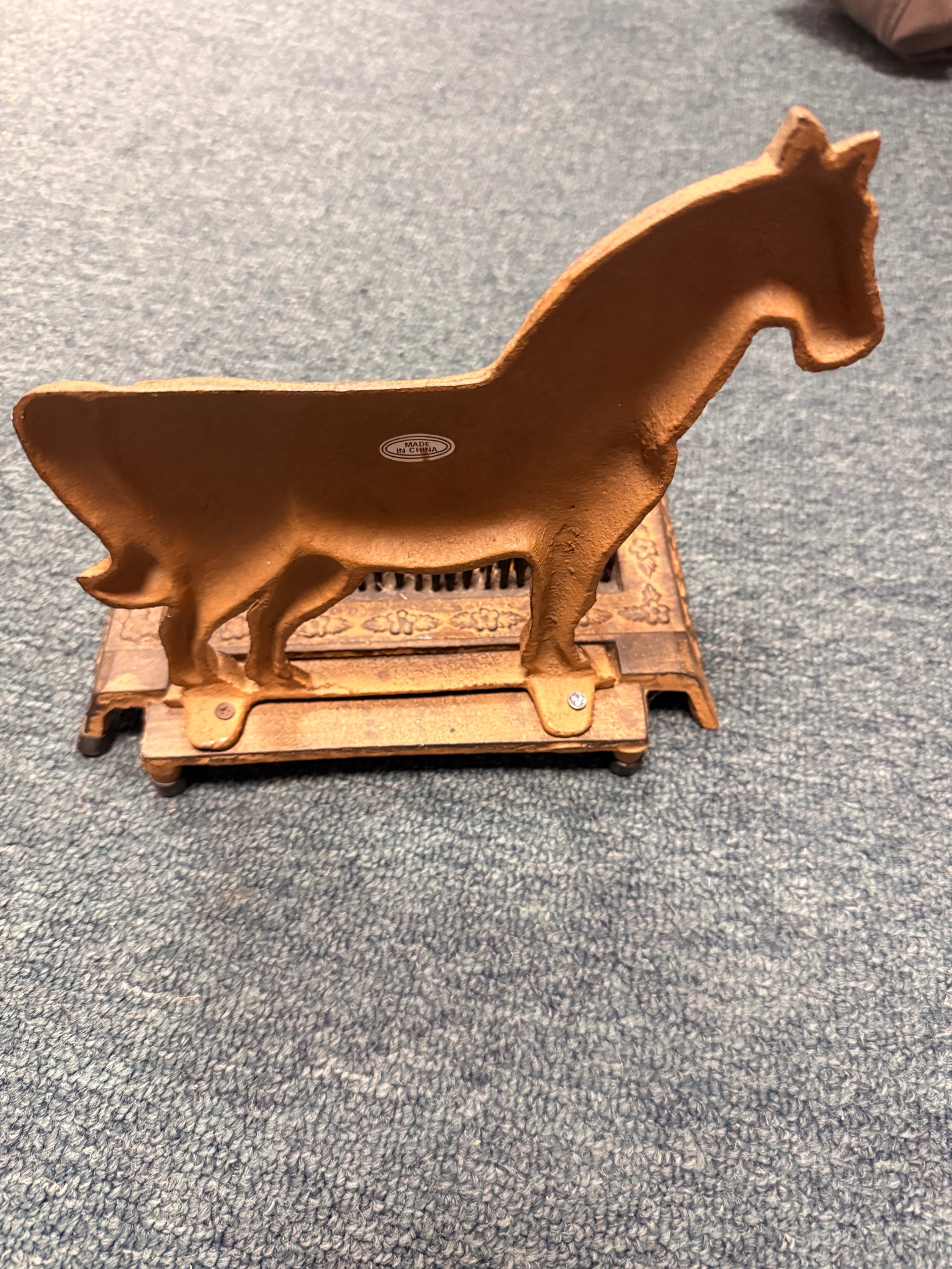 cast iron horse and boot brush