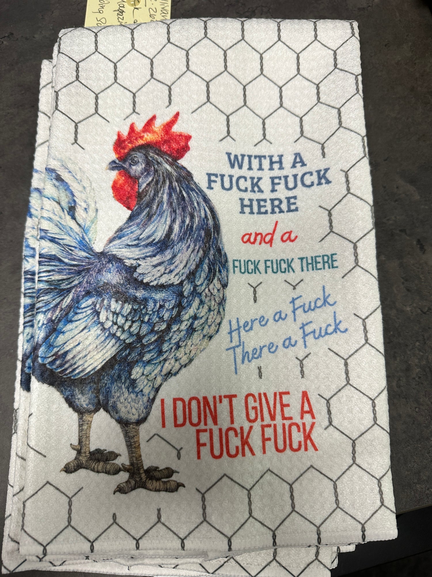 With a fuck fuck here Kitchen Towel