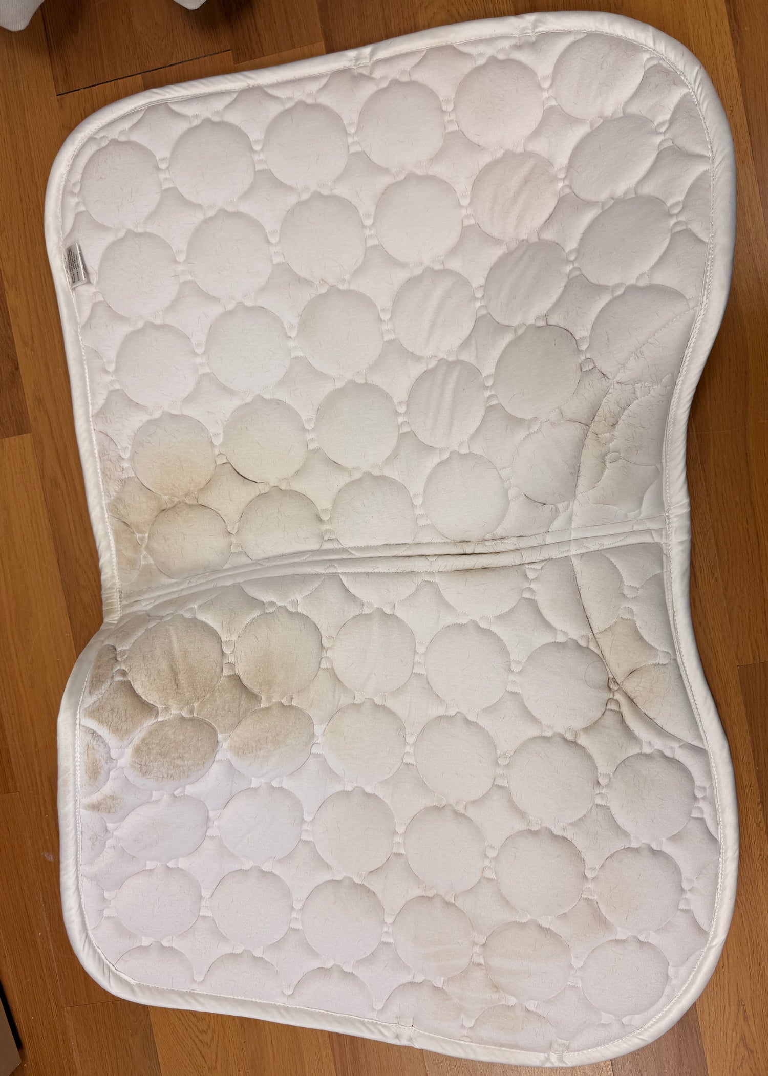 White Quilted Satin Riders All purpose saddle pad