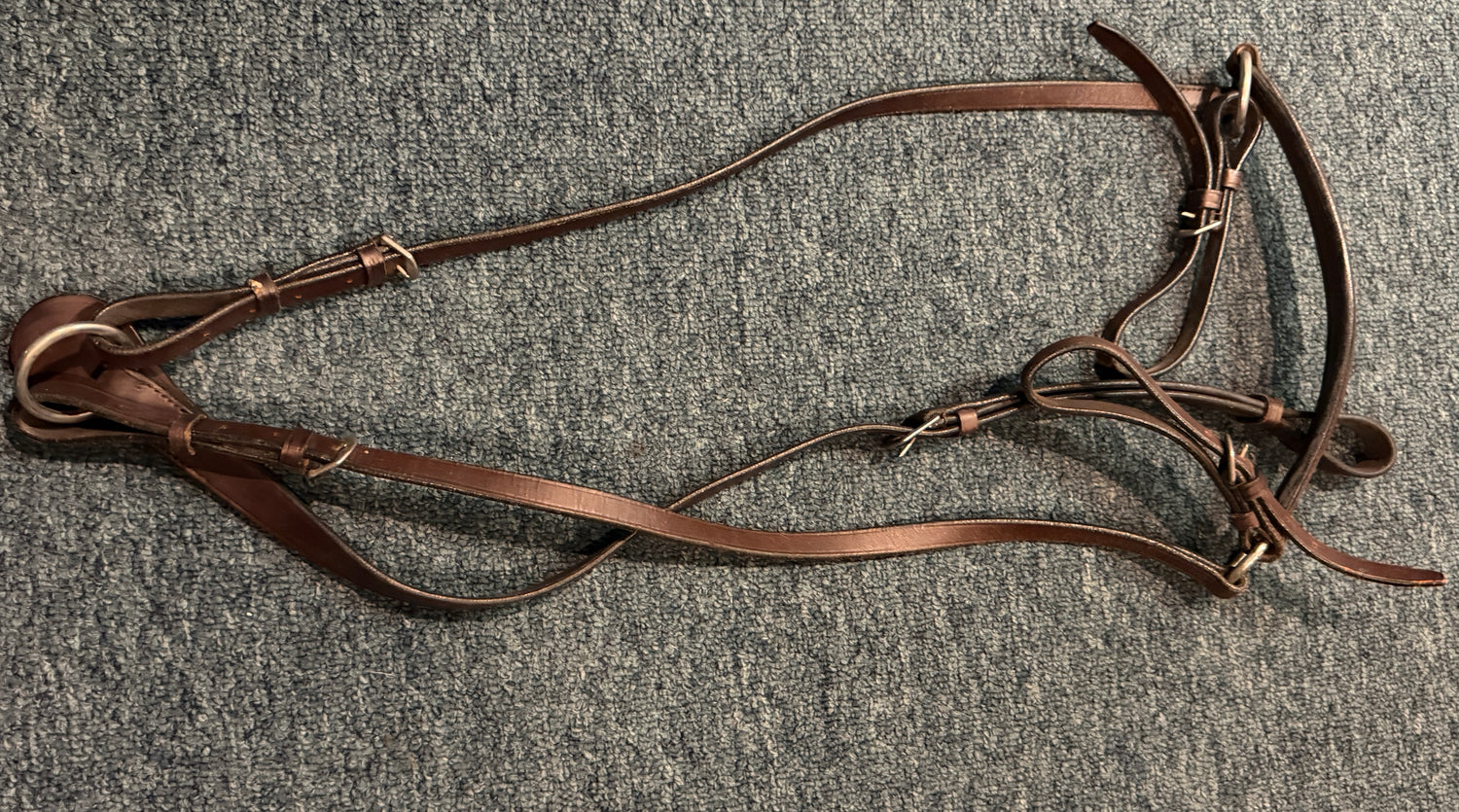 3 point English Breast plate brown leather