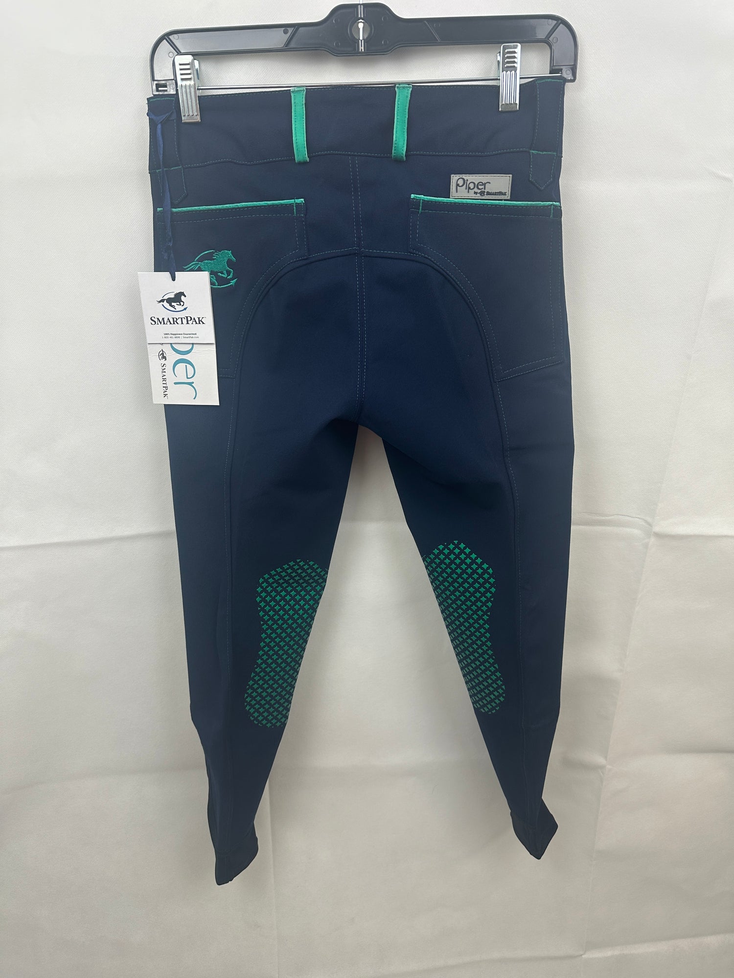 Women's Piper Breeches Navy / Emerald Silicone Knee Patch