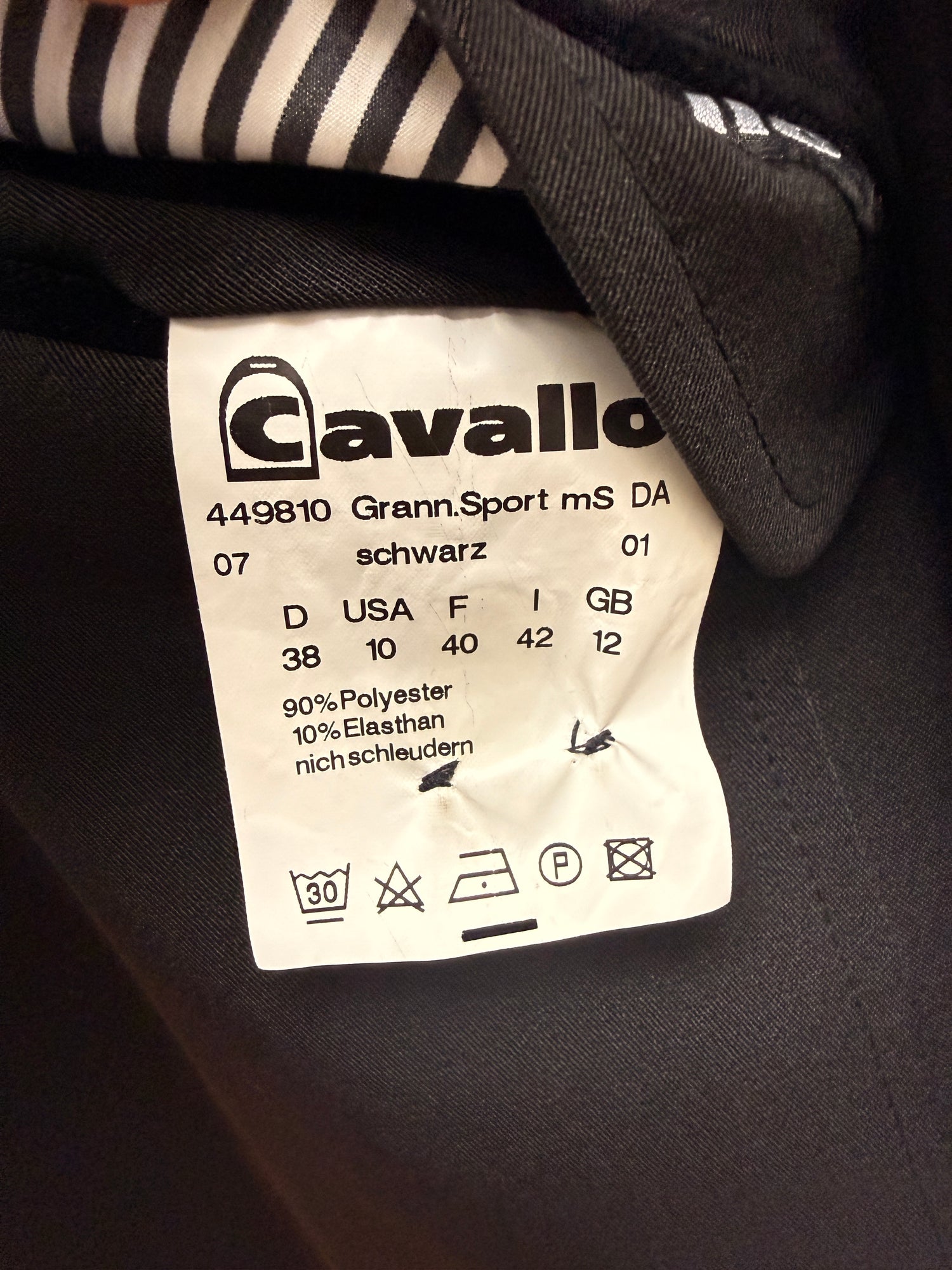 10 Women's Cavallo Dressage 4 button coat Black