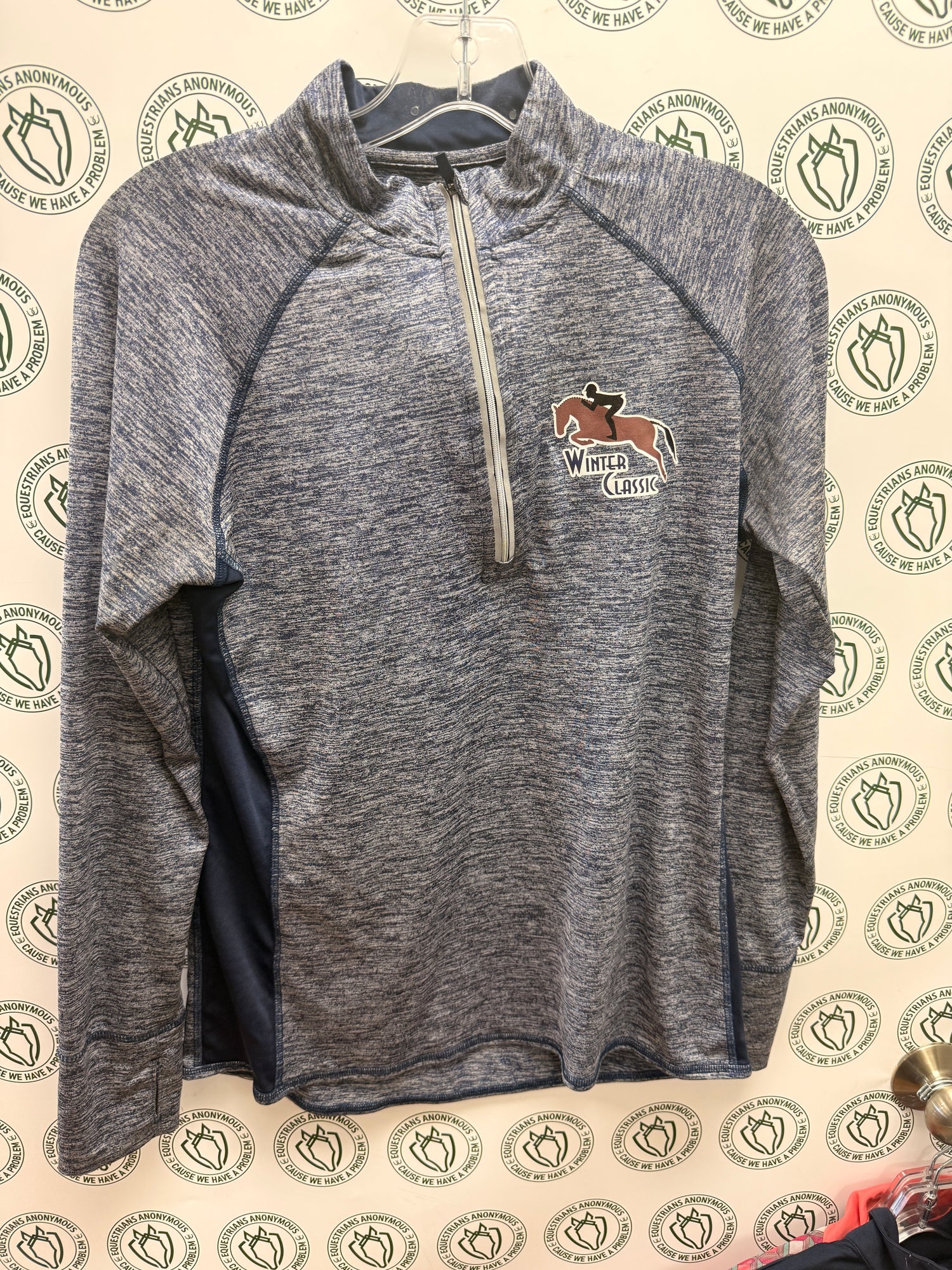 Med. Women's Winter Classic 1/4 Zip Blue heather