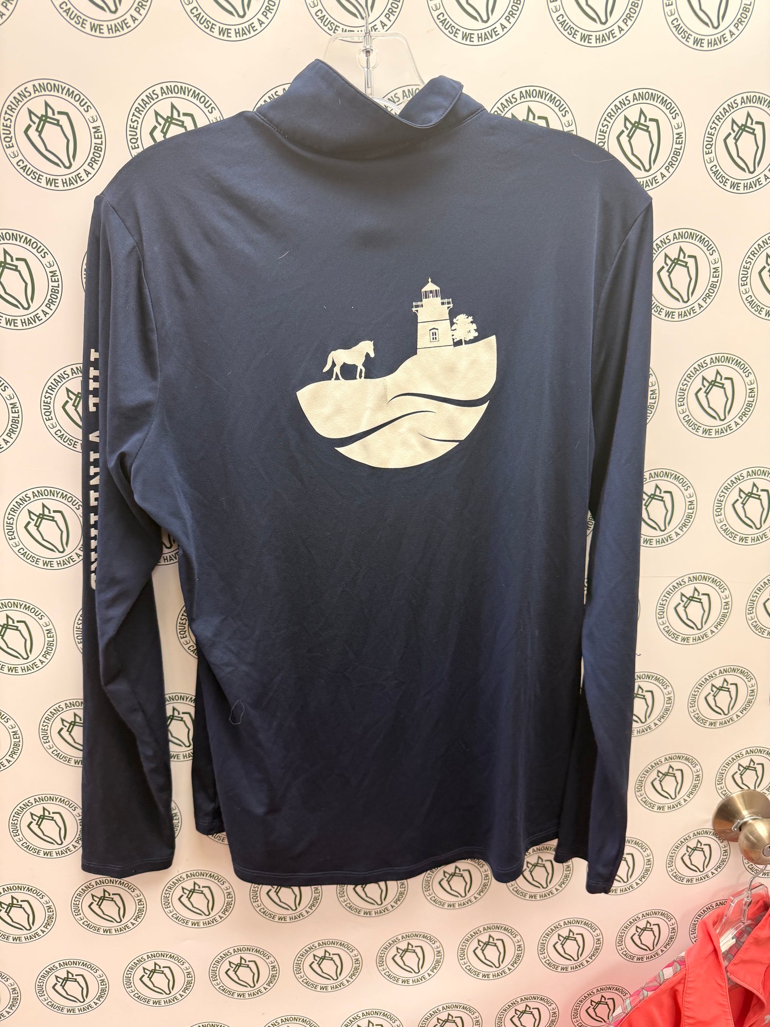L Women's Navy Long Sleeve Vineyard Equestrian Shirt