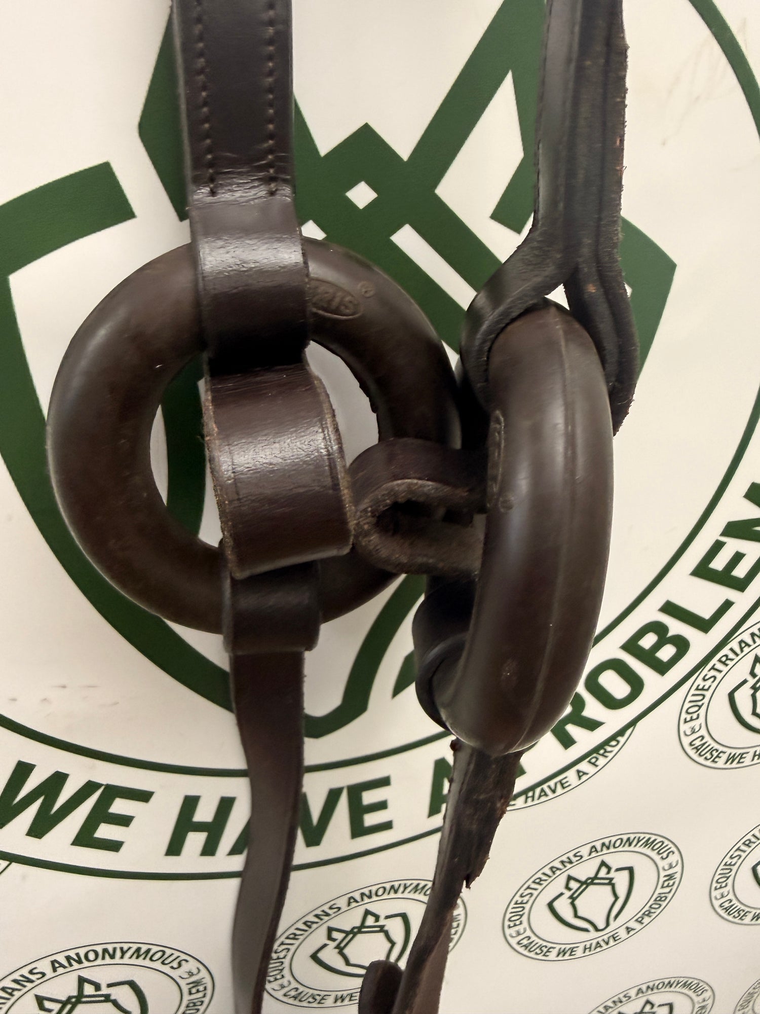 leather side reins with rubber donut and clips