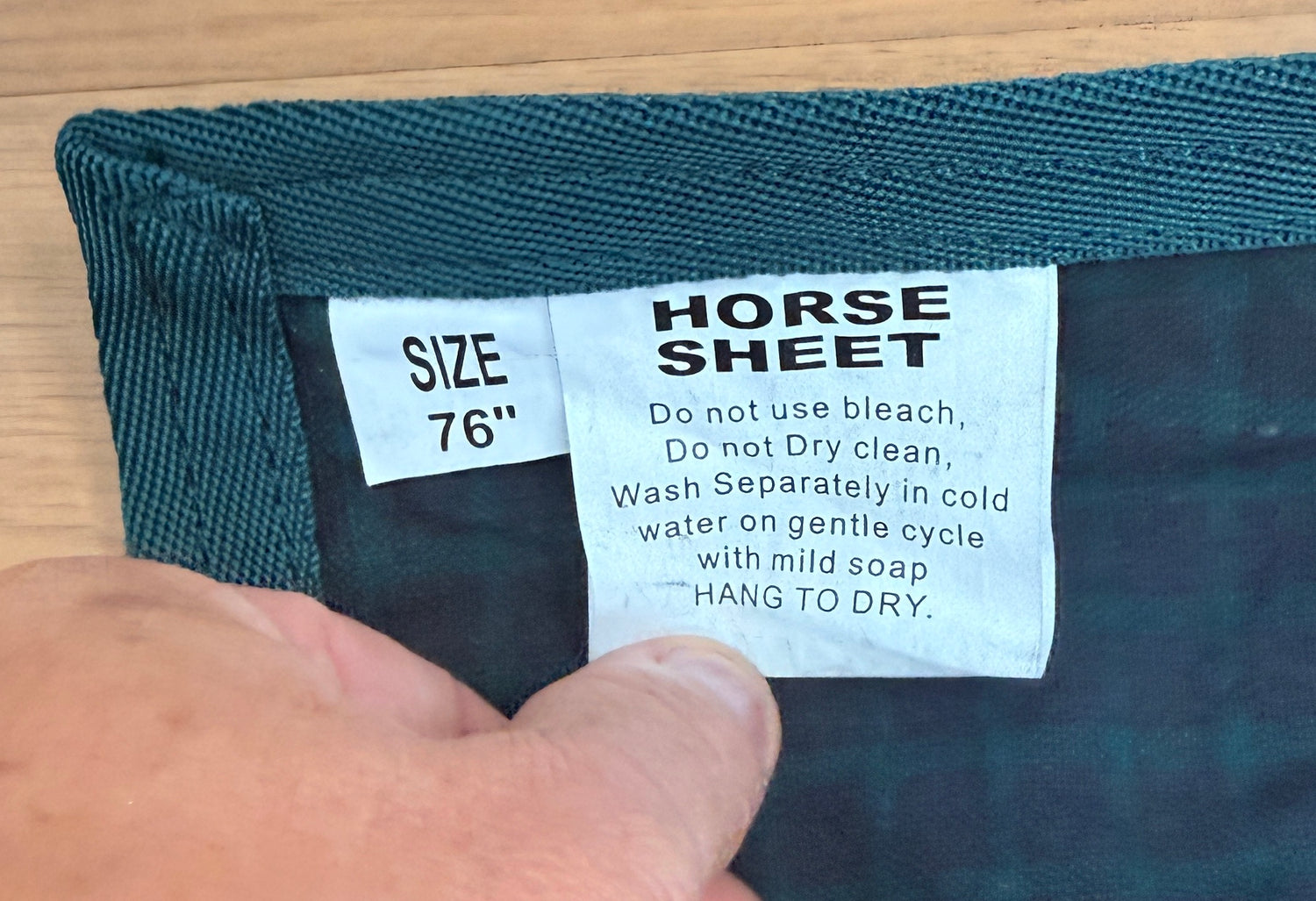 76" Stable sheet green plaid