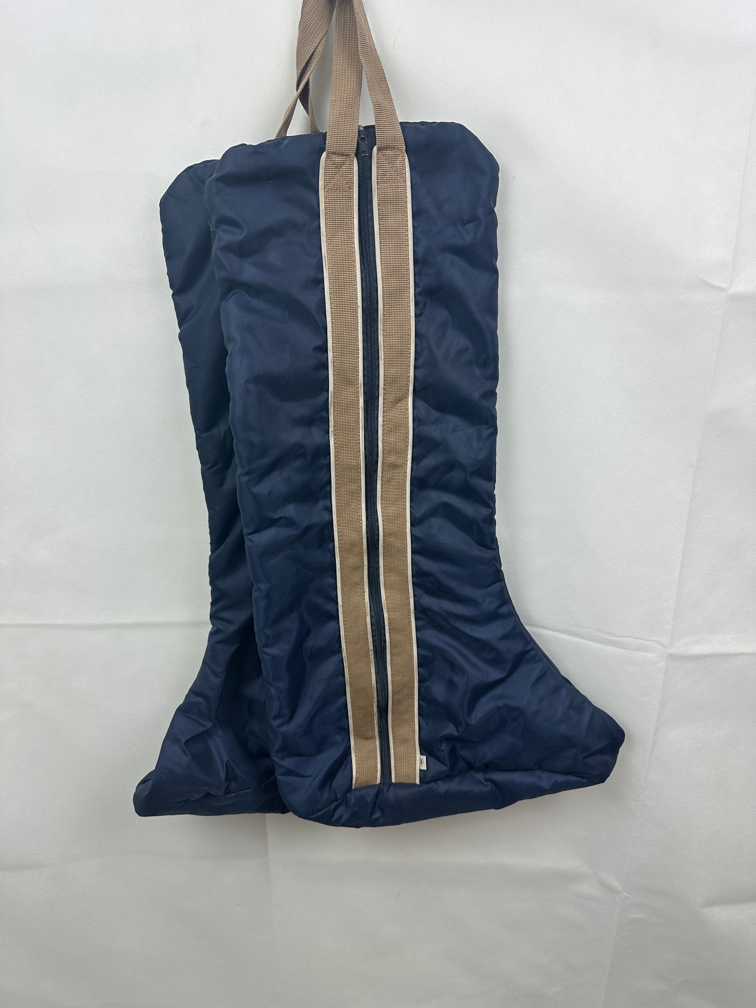 Blue and Tan Boot Bag for tall boots